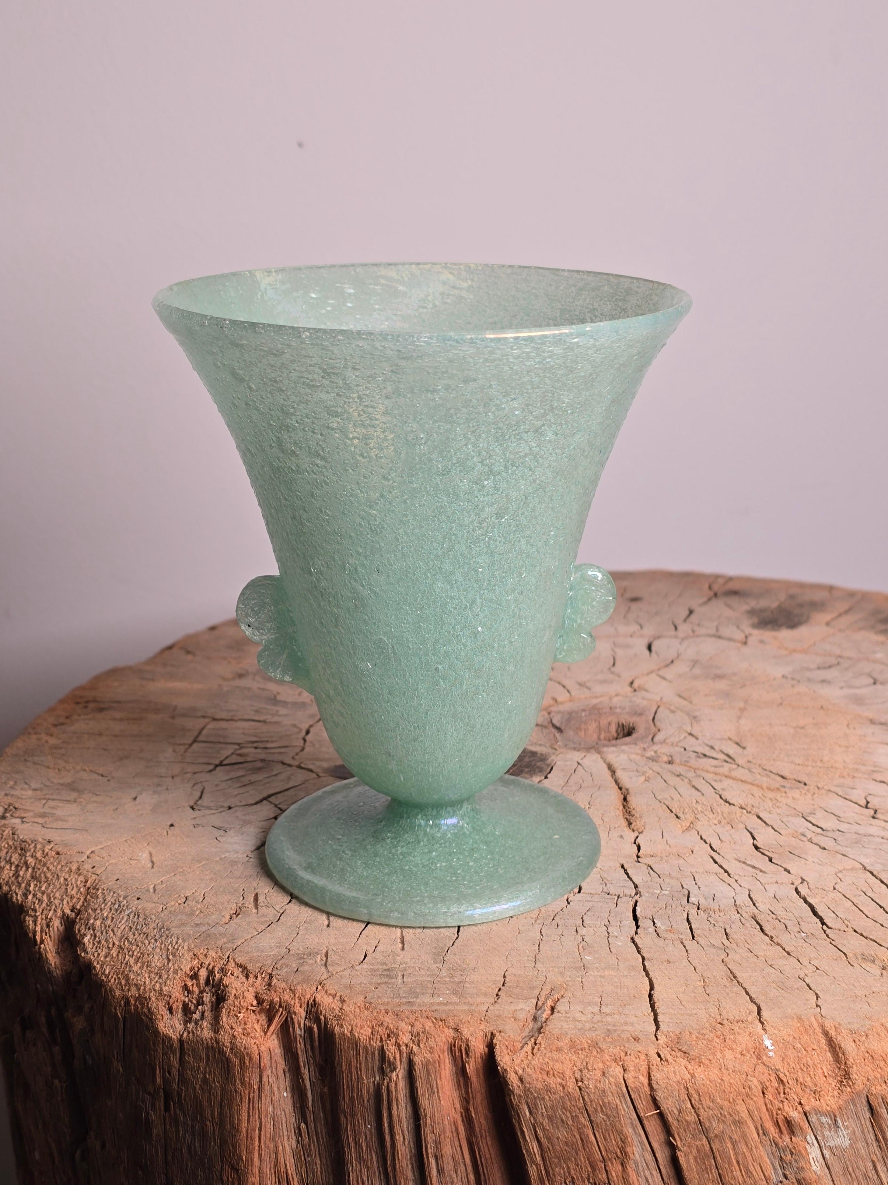 Vase aus Muranoglas mit schillerndem Pulegoso von AVEM im Angebot 1