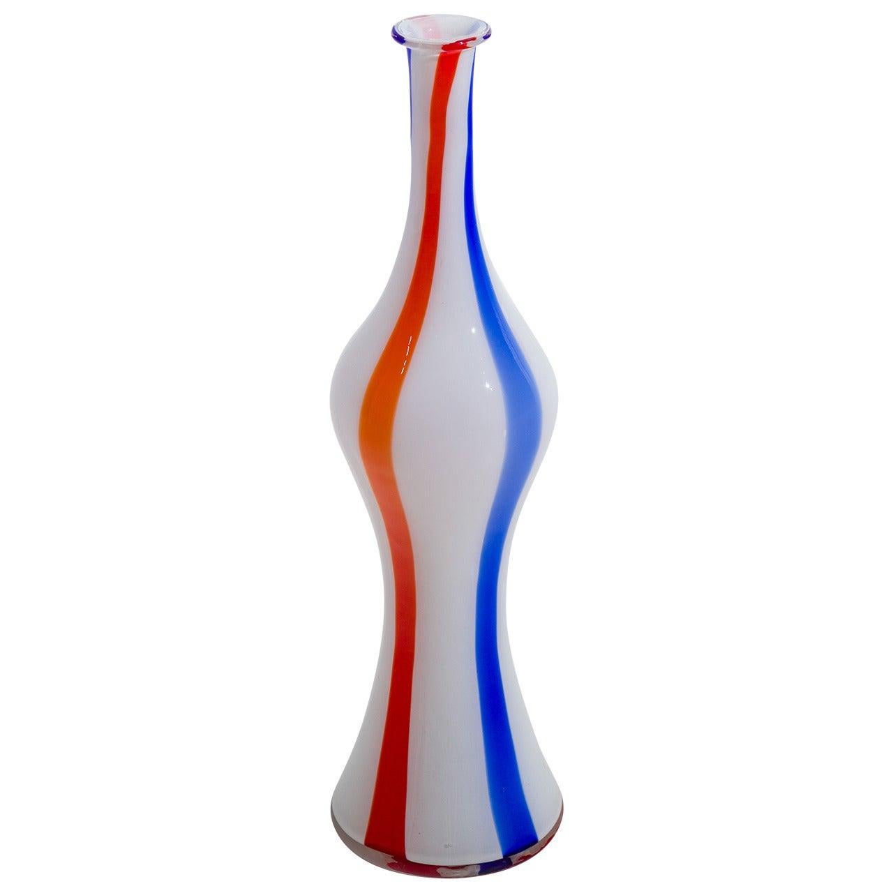 Murano Glass Vase In The Style Of Dino Martens For Sale