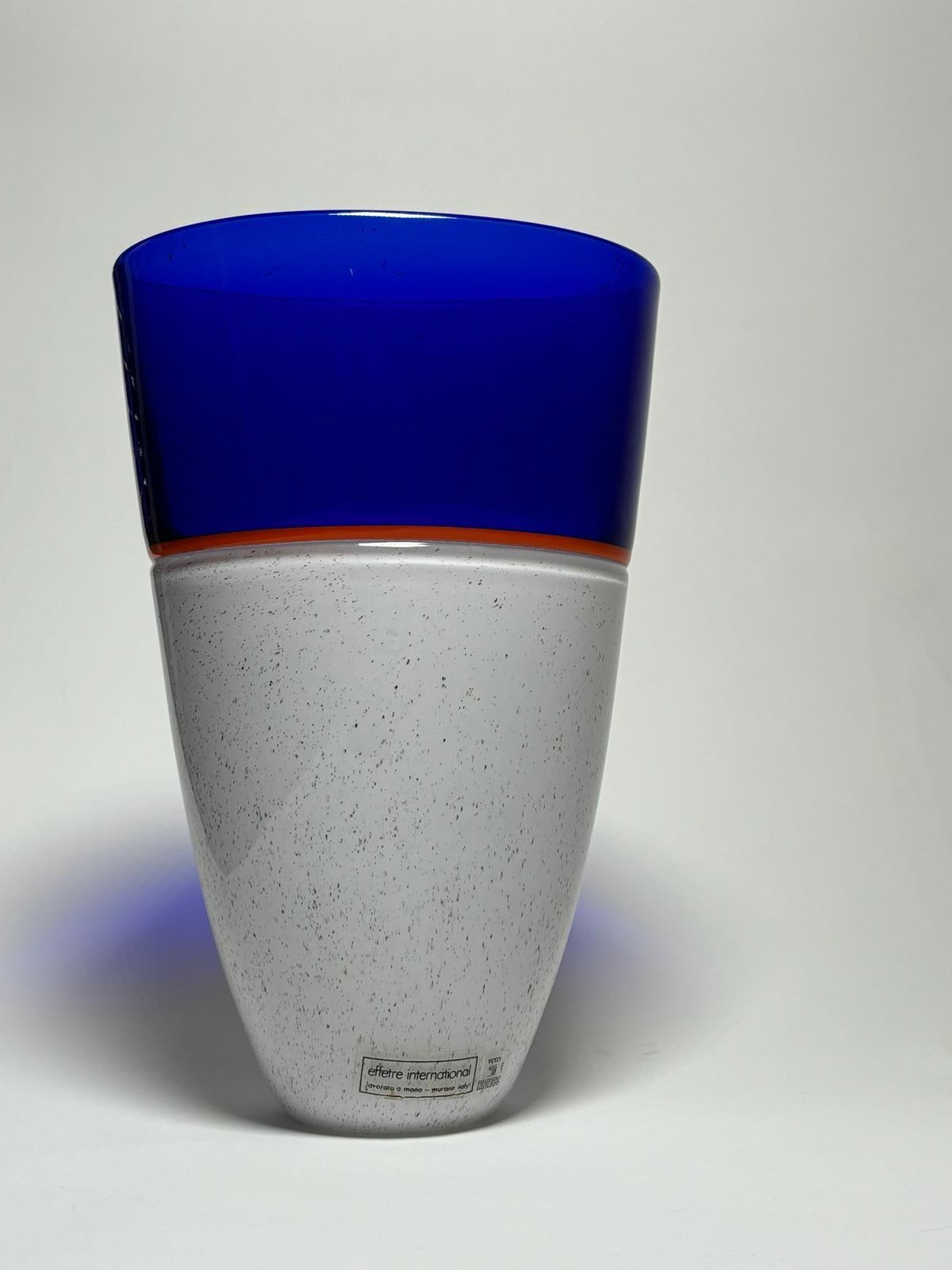 Istria vase Double-set glass, blown blue, red and gray with dots. Effetre International, 1988 Point engraved signature: Lino Tagliapietra Effetre International Murano 1988. Effetre International label and Vetri Murano label.

Biography
Lino