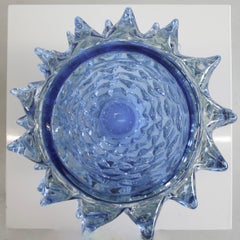 'ROSTRATO 'Murano Glass Vase, Italy 'Blue Spikes'