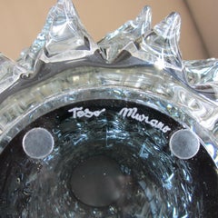 Murano Glass Vase, Italy ' Blue Spikes'