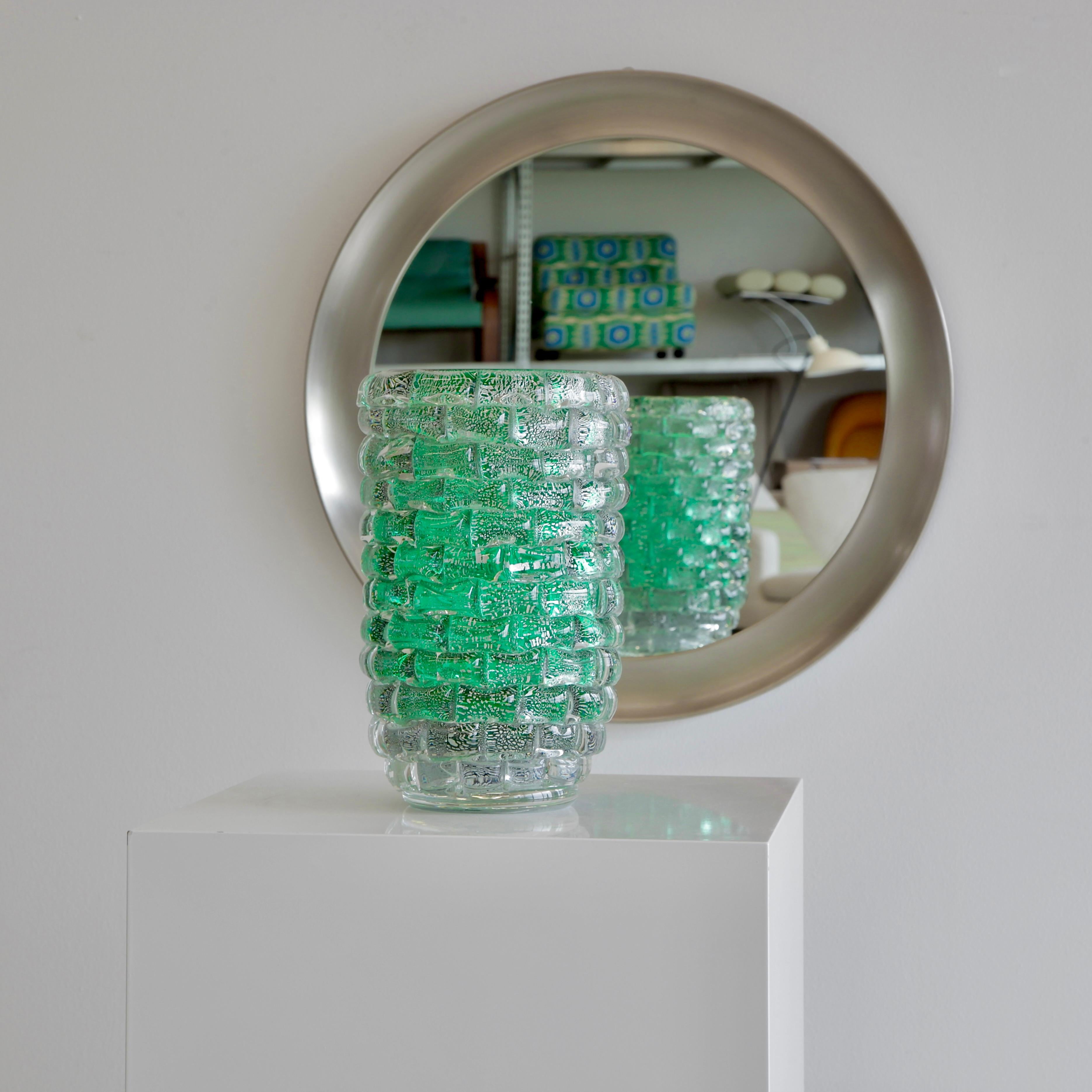 Contemporary Murano Glass Vase, Italy, Signed