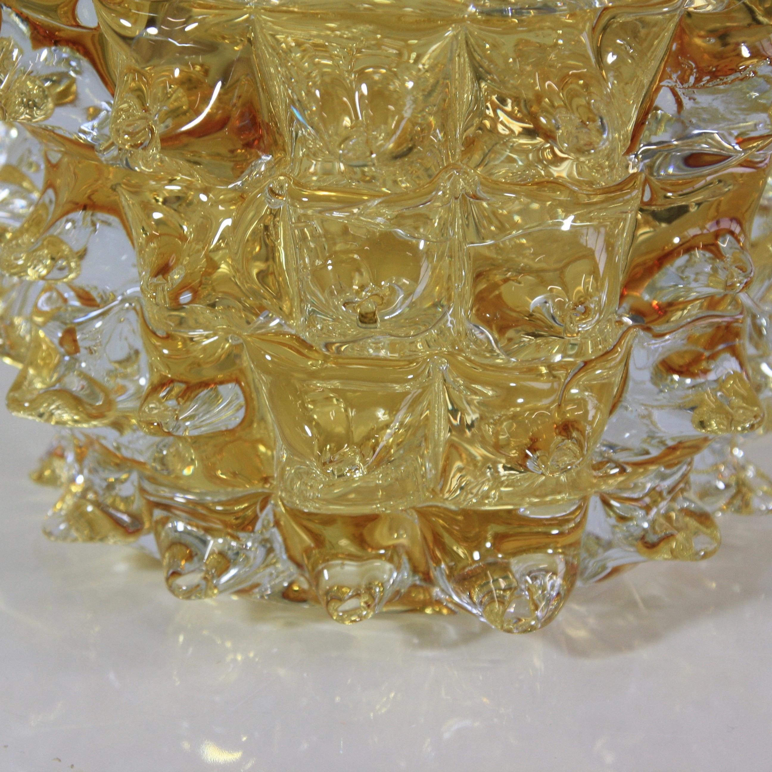 Murano Glass Vase, Italy 'Yellow Spikes' In Excellent Condition In Berlin, Berlin