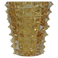 Murano Glass Vase, Italy 'Yellow Spikes'