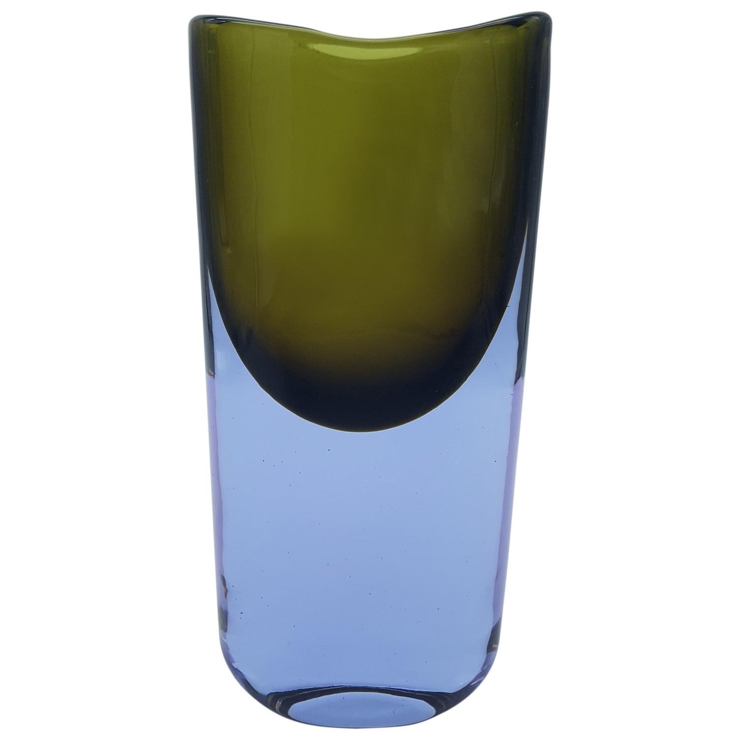 Murano Glass Vase, Lavander and Green by Cenedese Gino, Designer Antonio da Ros  For Sale