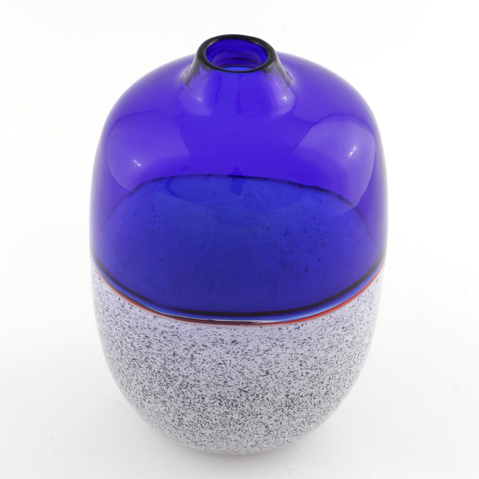Modern Murano Glass Vase Lino Tagliapietra & Angelin Effetre International, Italy, 1986 For Sale