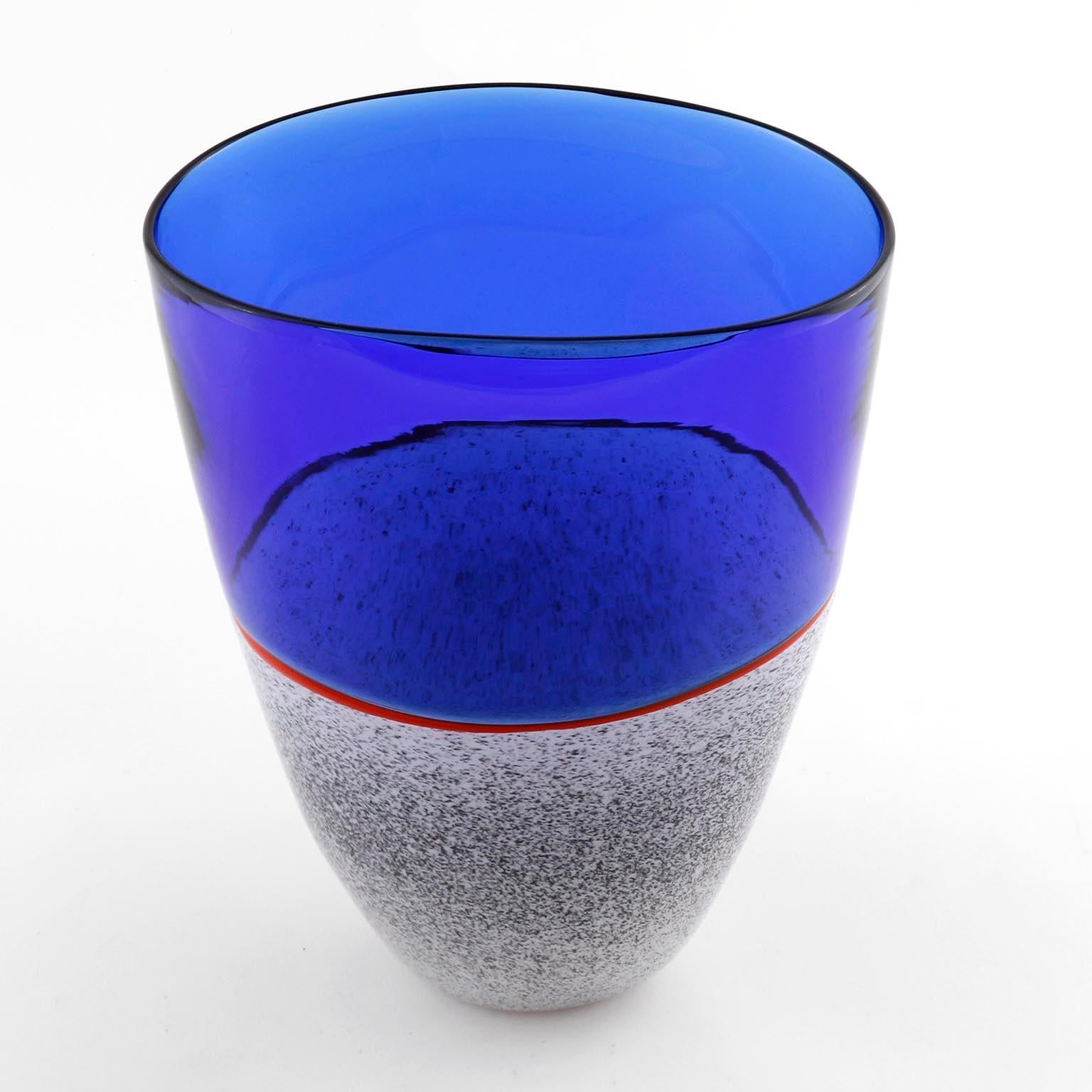 Murano Glass Vase Lino Tagliapietra & Angelin Effetre International, Italy, 1986 In Excellent Condition For Sale In Hausmannstätten, AT