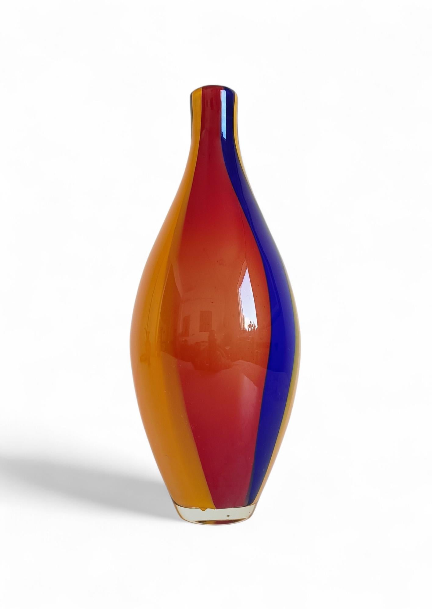 Vaso in vetro di Murano, design colorato di metà secolo, Italia, anni '60 in vendita 7