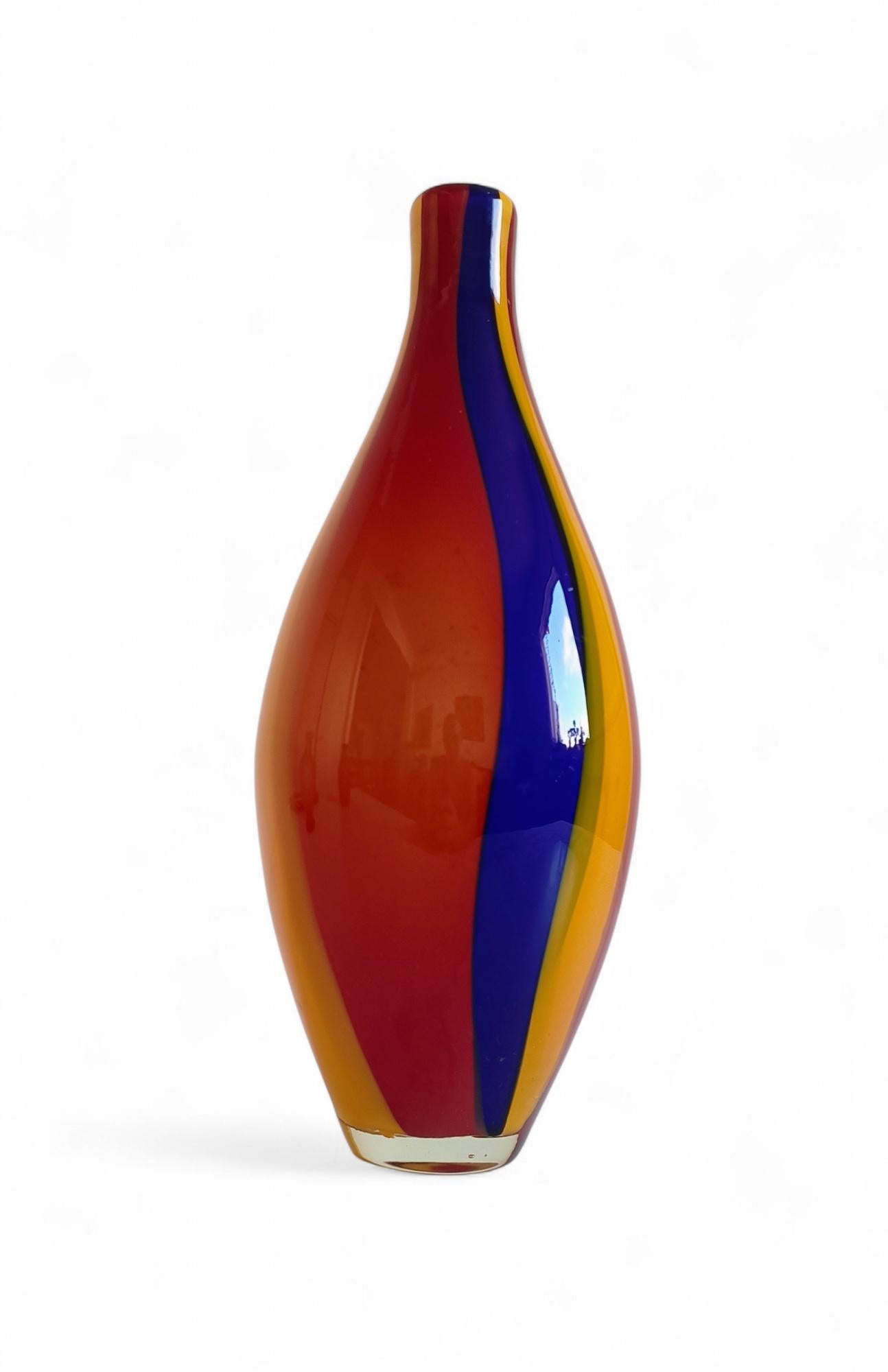 Vaso in vetro di Murano, design colorato di metà secolo, Italia, anni '60 in vendita 8
