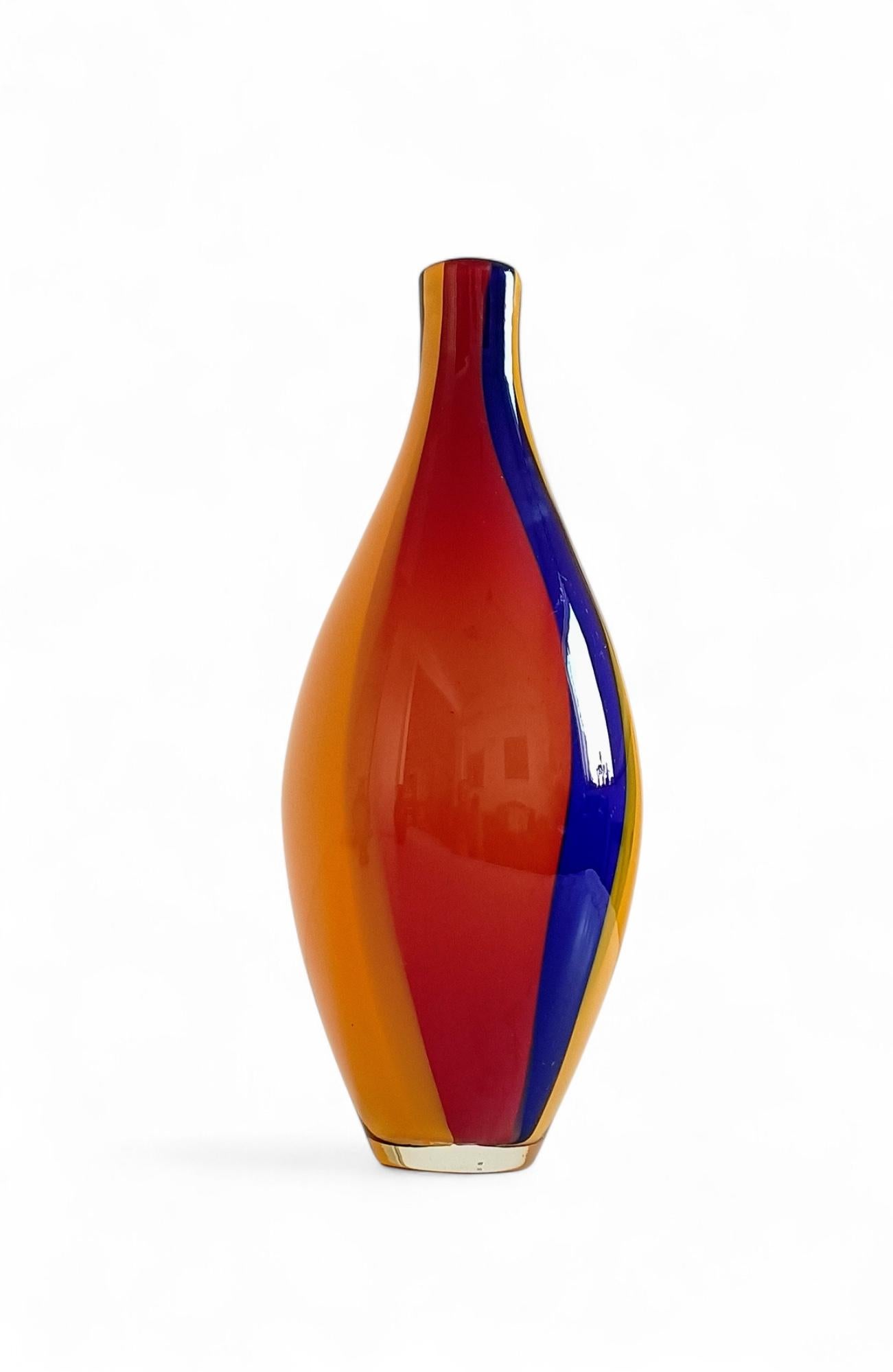 Vaso in vetro di Murano, design colorato di metà secolo, Italia, anni '60 in vendita 9