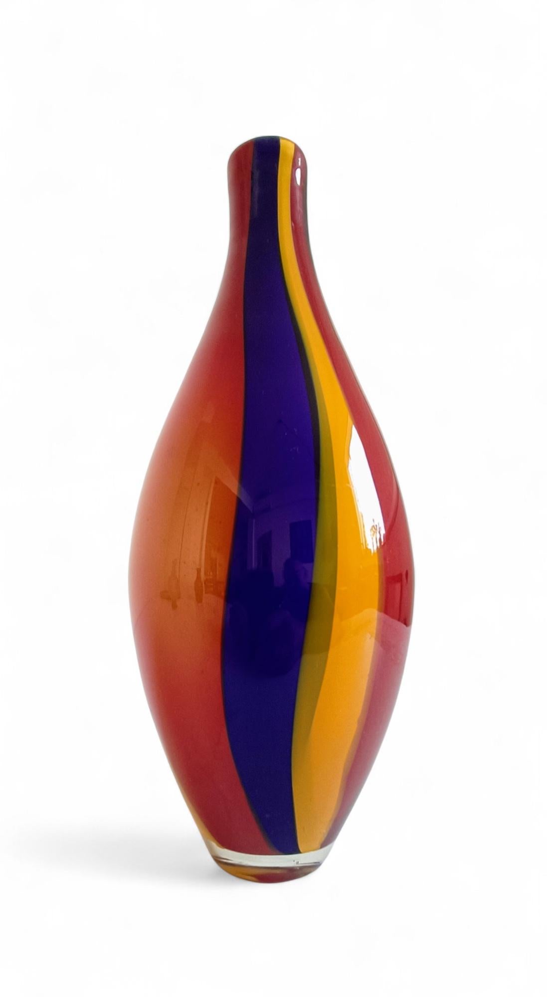 Mid-Century moderno Vaso in vetro di Murano, design colorato di metà secolo, Italia, anni '60 in vendita