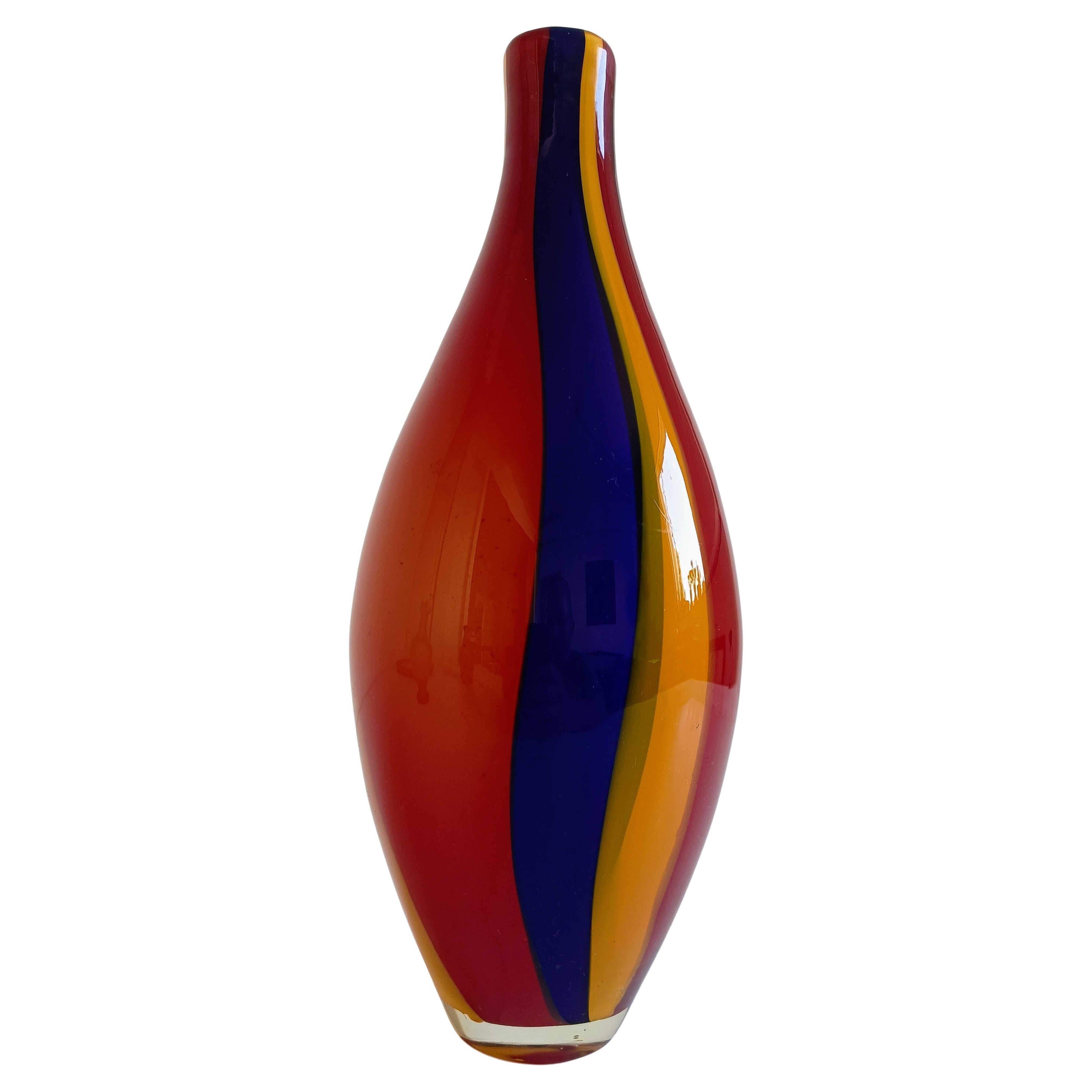 Vaso in vetro di Murano, design colorato di metà secolo, Italia, anni '60