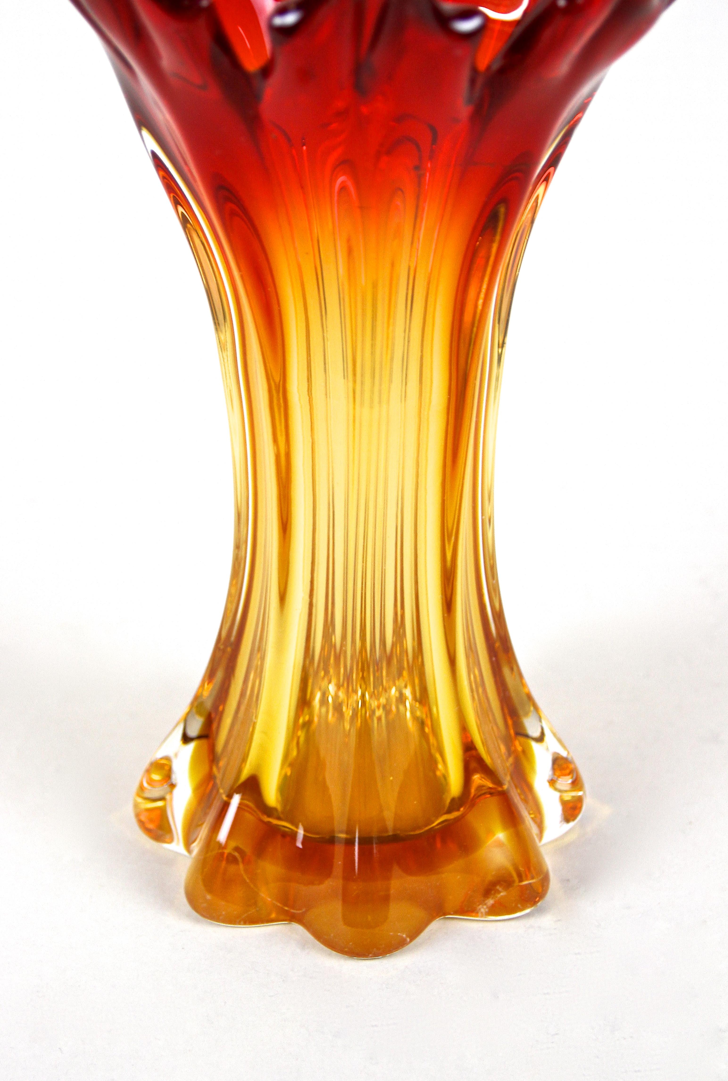 orange glass vase