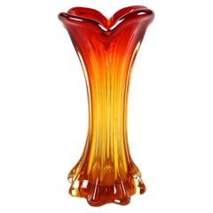 Murano Glass Vase Mid Century Red / Orange, Italy, circa 1960/70