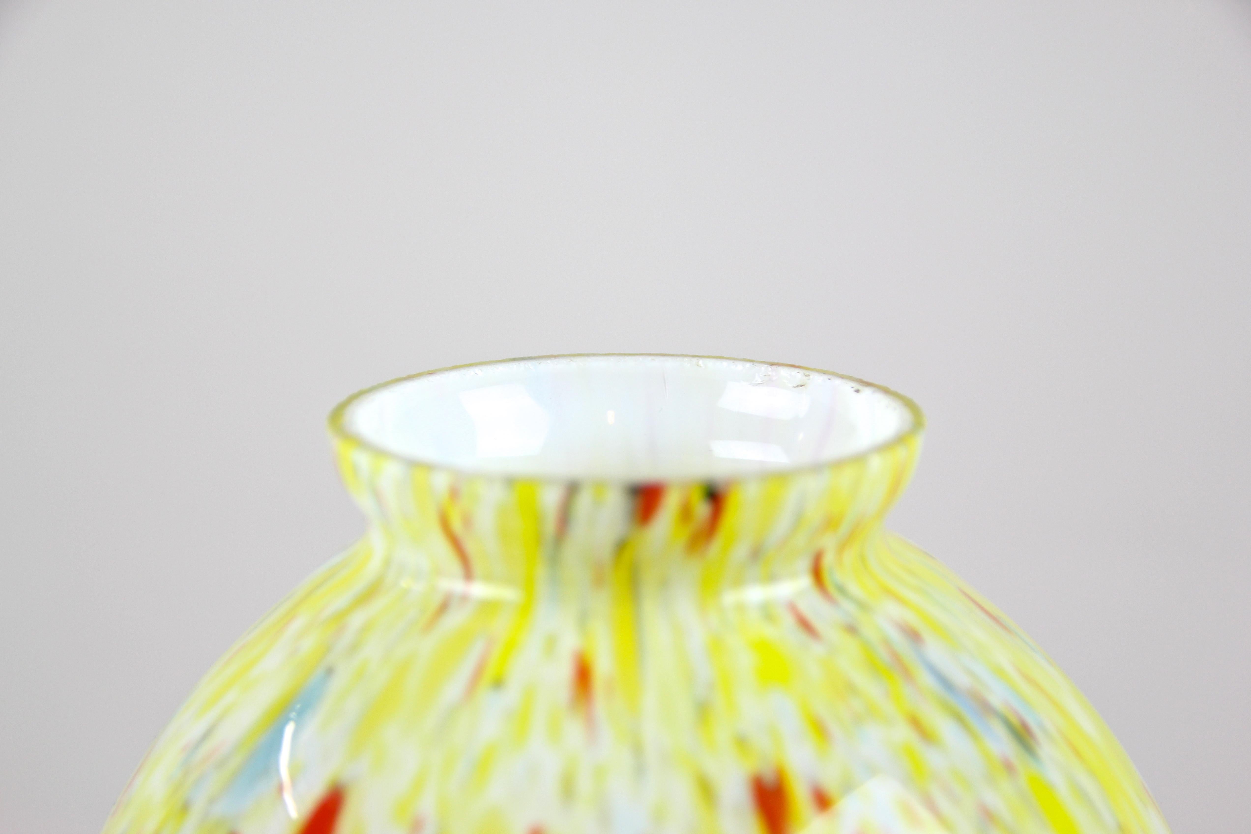 Mid-Century Modern Murano Glass Vase Midcentury Multicolored, Italy, circa 1960 For Sale