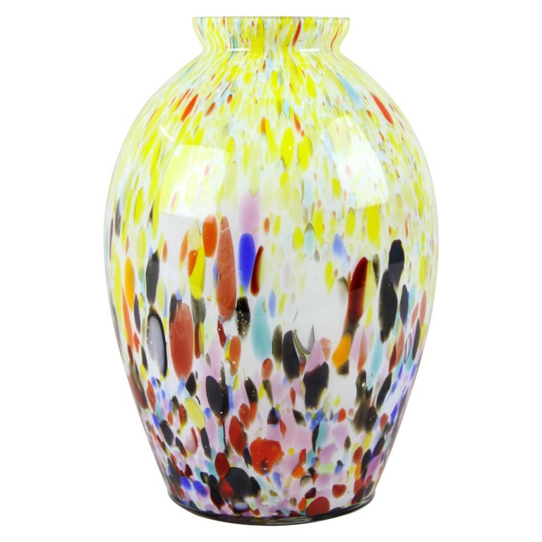 Murano Glass Vase Midcentury Multicolored, Italy, circa 1960 For Sale