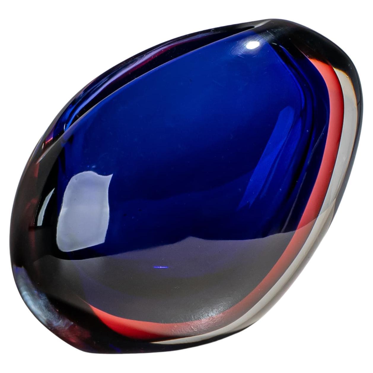 Jarrón de cristal de Murano, Modelo "Valva" de Flavio Poli para Seguso Vetri d'Arte, Italia en venta