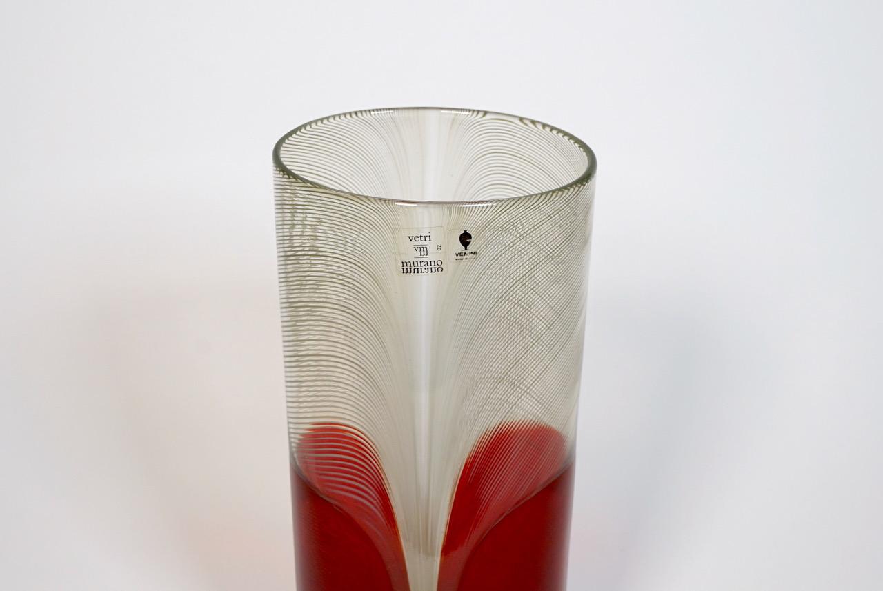 Murano Glass Vase of the Series Pavoni by Tapio Wirkkala for Venini In Excellent Condition In Milan, Italy