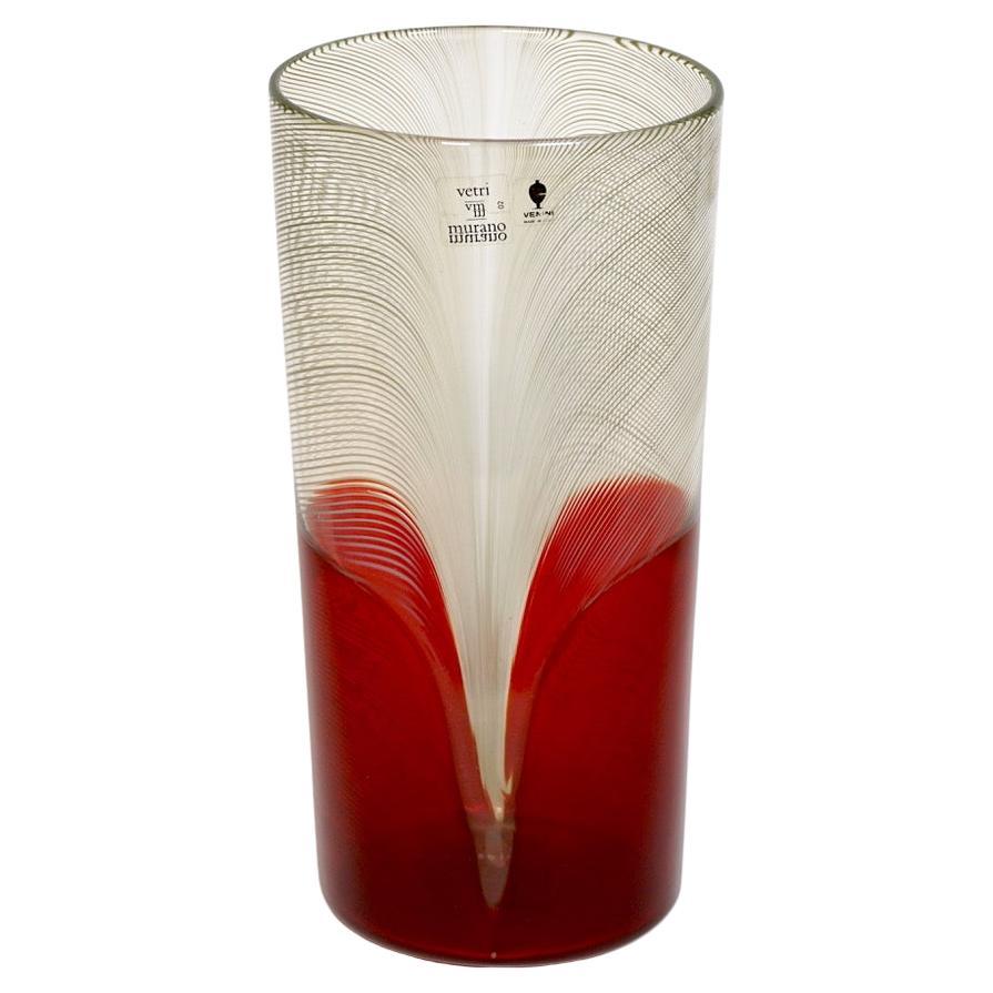 Murano Glass Vase of the Series Pavoni by Tapio Wirkkala for Venini