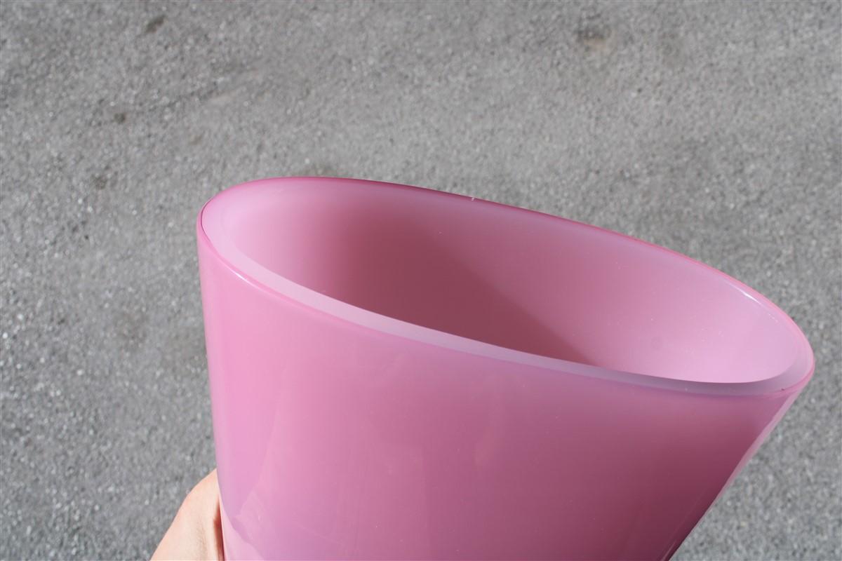 Murano Glas Vase rosa Farbe Seguso Deign 1970  im Angebot 3