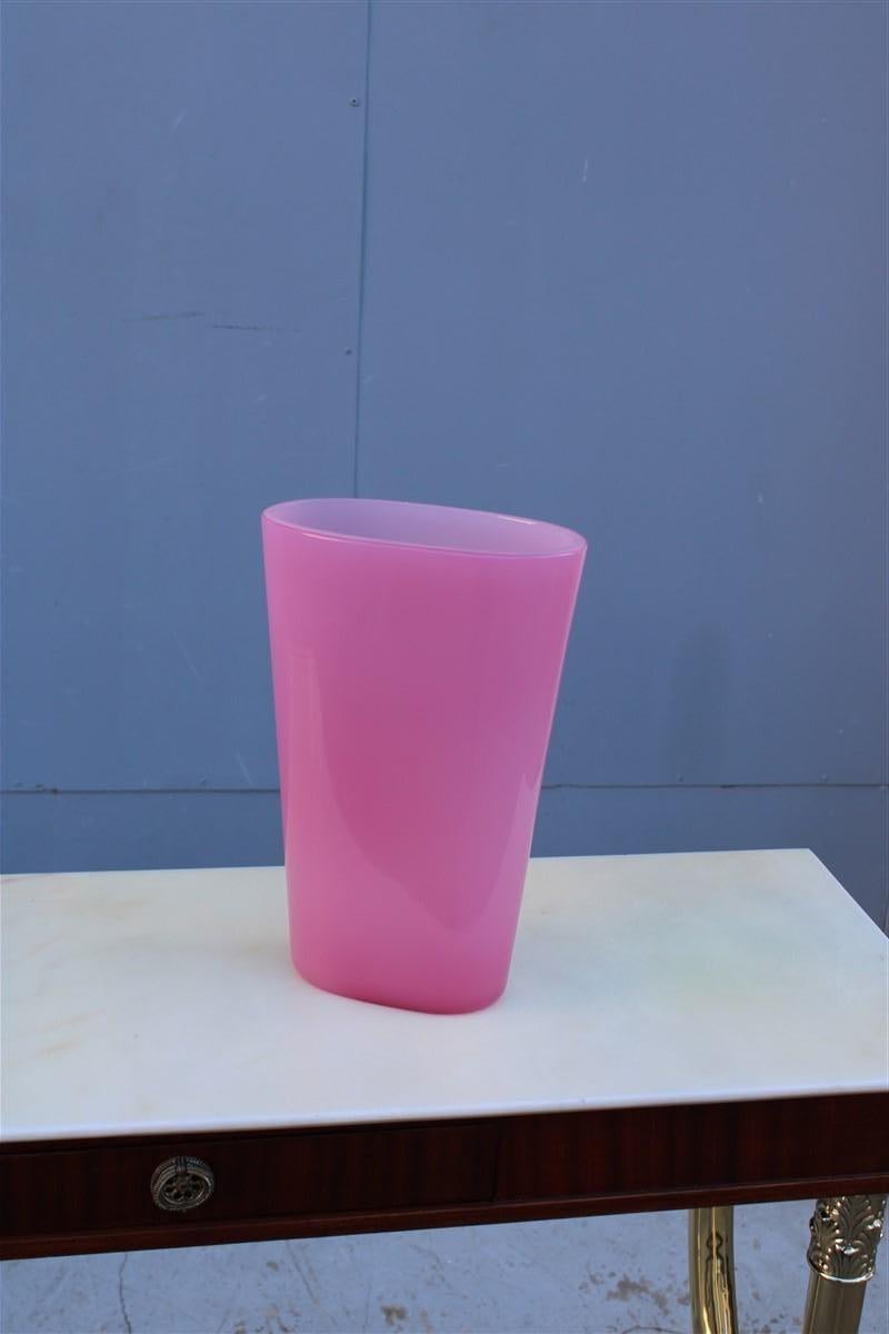 Seguso Pink Murano Vase 1970 Italy