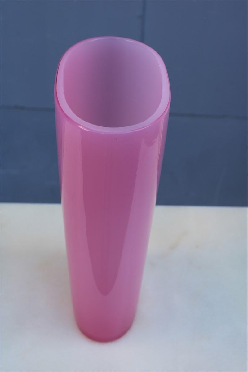 Italian Murano Glass vase pink Color Seguso Deign 1970  For Sale