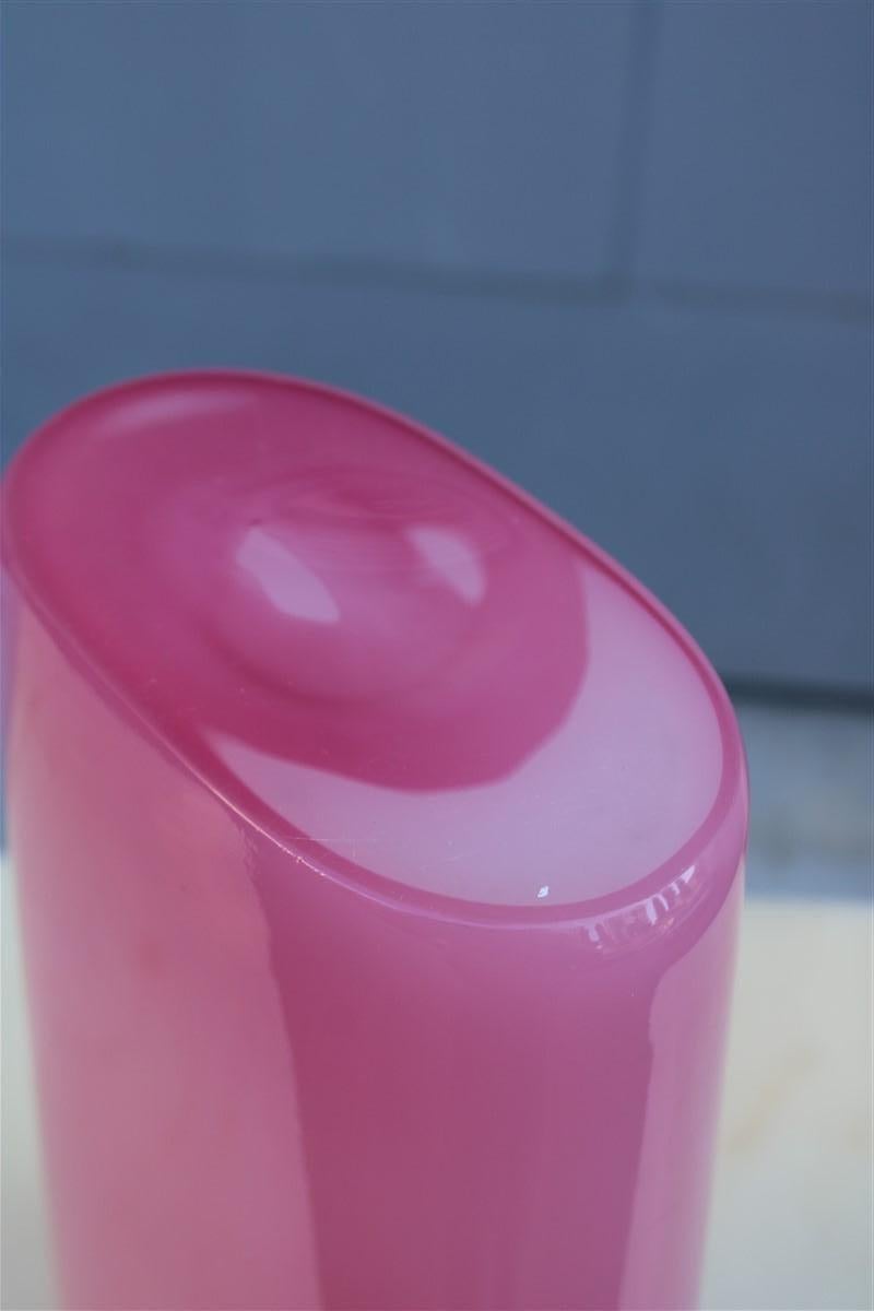 Late 20th Century Murano Glass vase pink Color Seguso Deign 1970  For Sale
