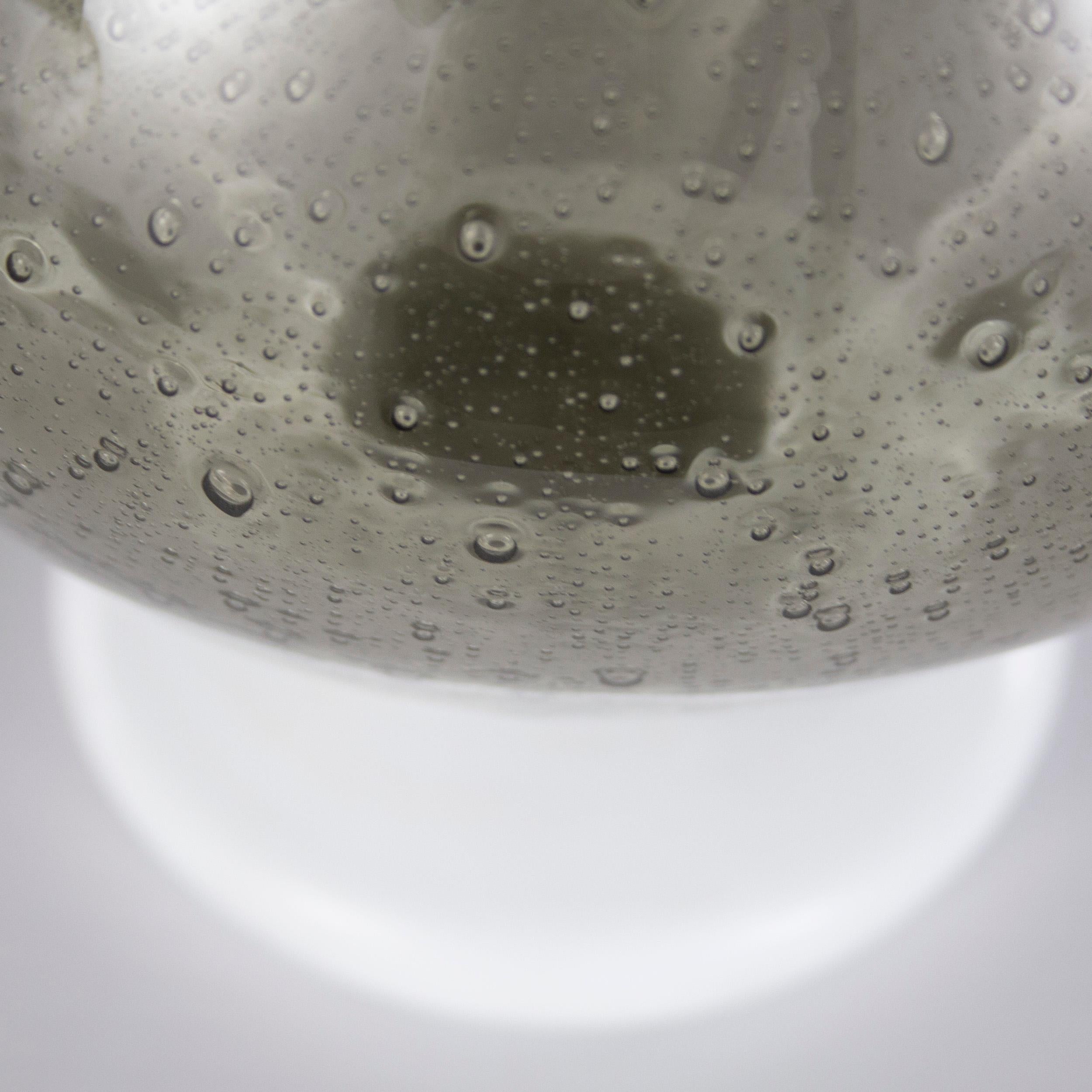 Murano Glass Vase Pulegoso Grey Milk Glass in the style of Martinuzzi for Venini For Sale 1