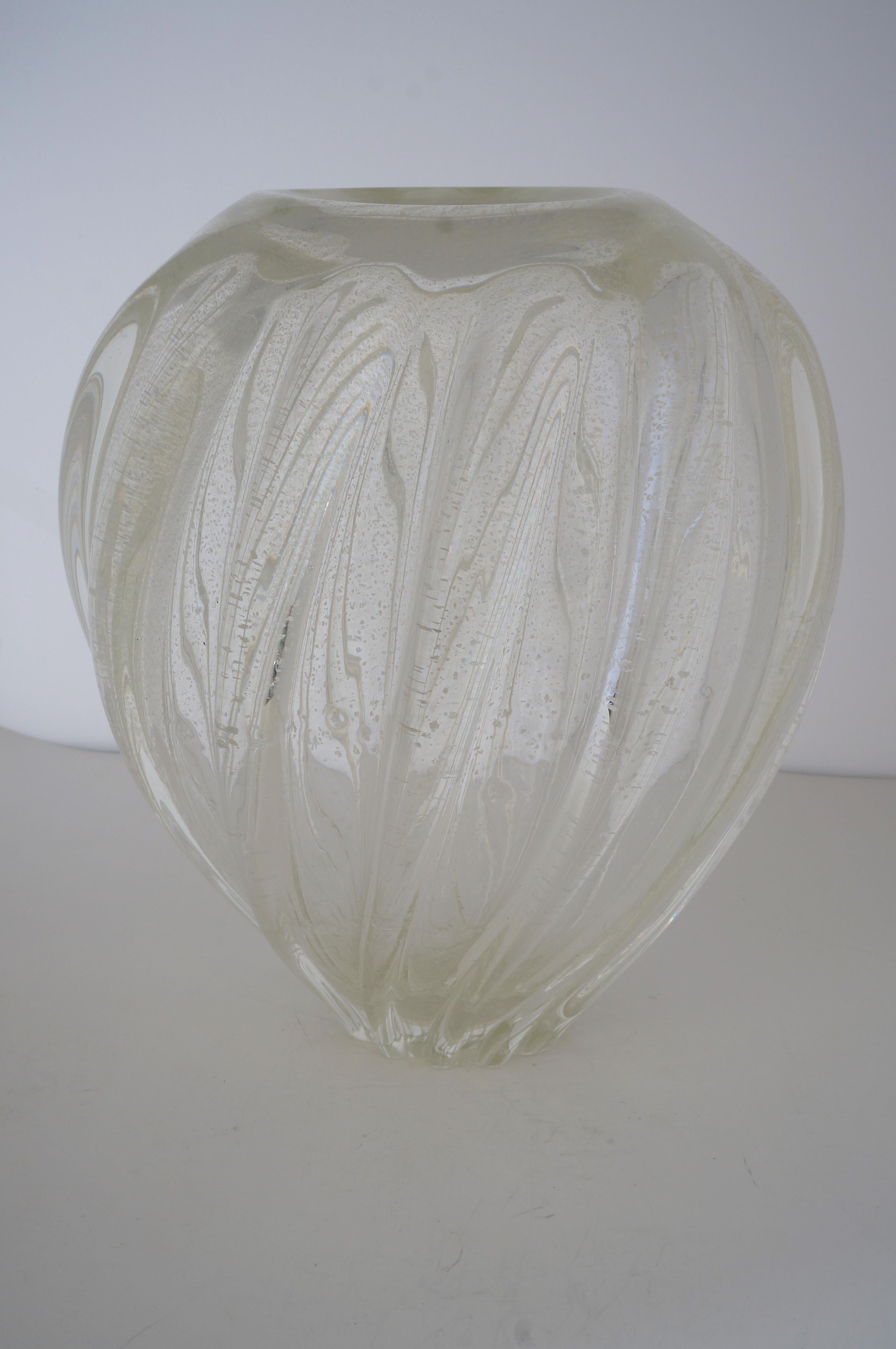 Modern Murano Glass Vase Seguso Style