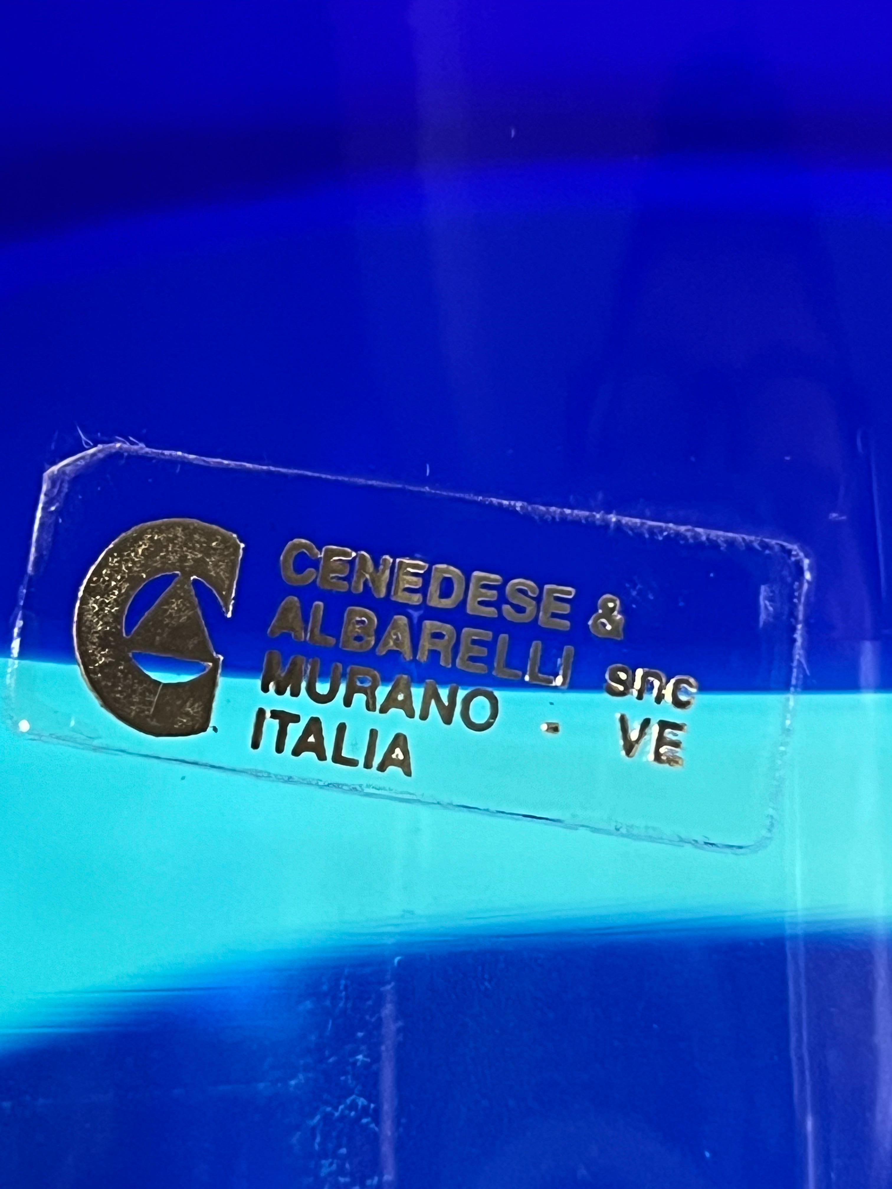 Italian Murano Glass Vase Signed Cenedese & Albarelli, 1970s For Sale