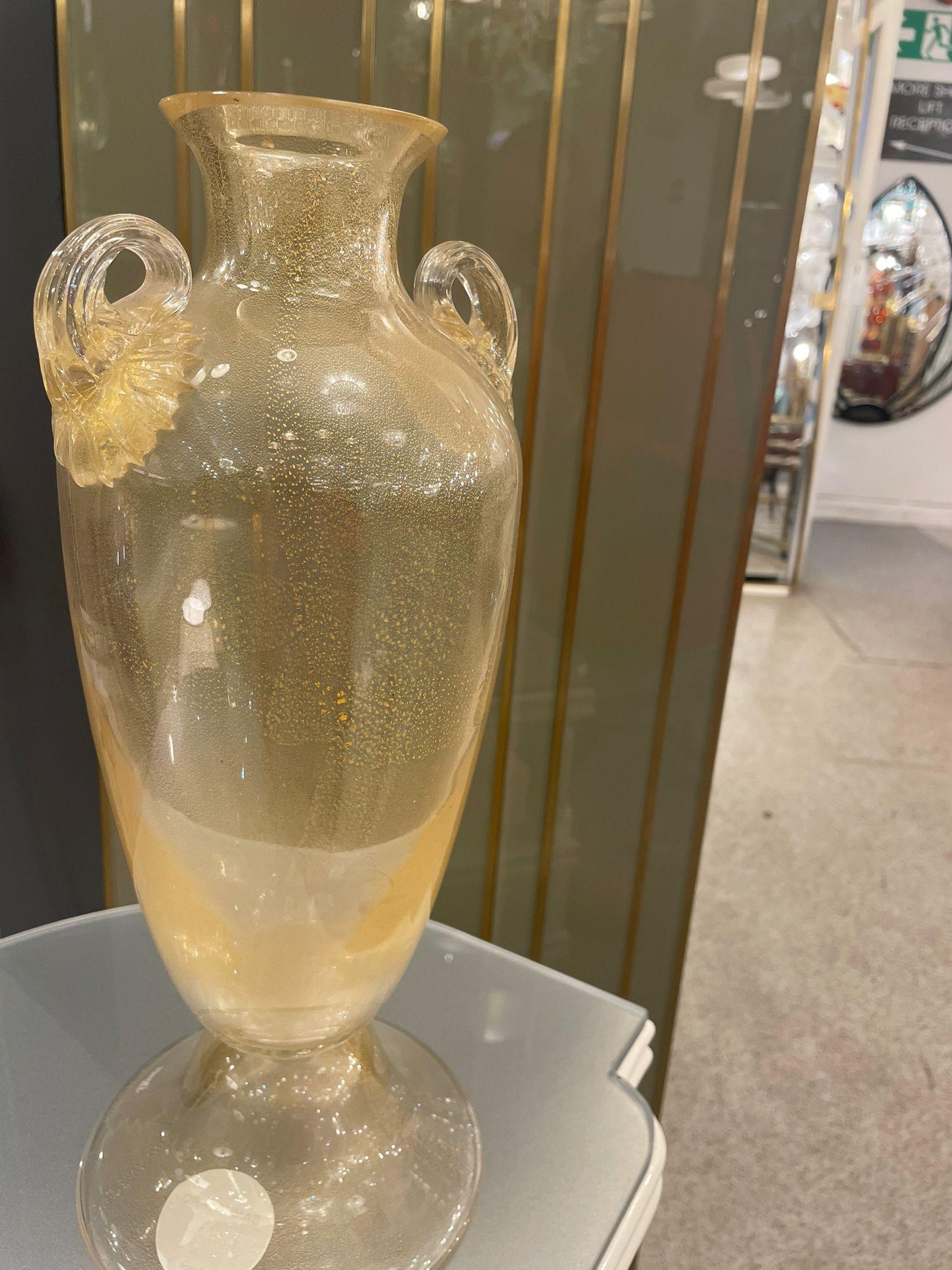 Murano Glass Vase Signed Santi Murano In Excellent Condition For Sale In London, GB