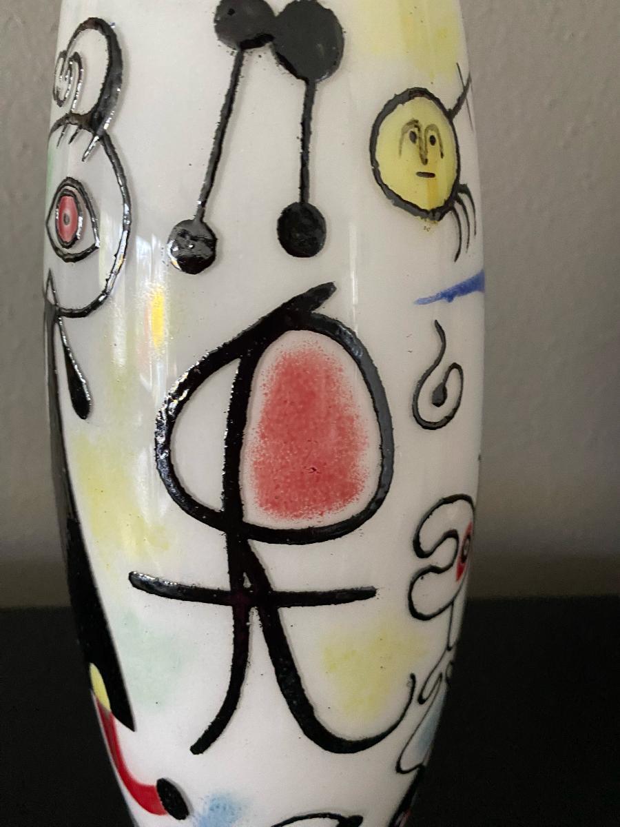 Other Murano Glass Vase; Tribute to Joan Miro For Sale