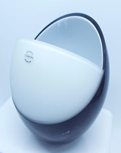 Murano Glass Vase V Nason 1999 Italian Boxed Labelled, Black and White