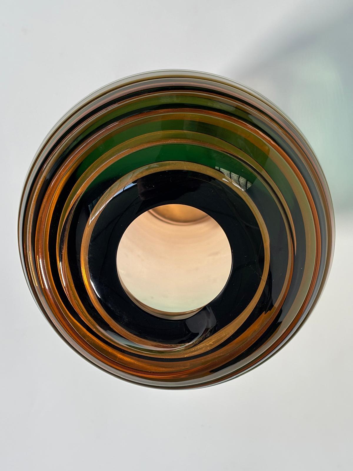 Vetro di Murano Vaso in vetro di Murano Modello Vertigine di Toni Zuccheri per VeArt in vendita