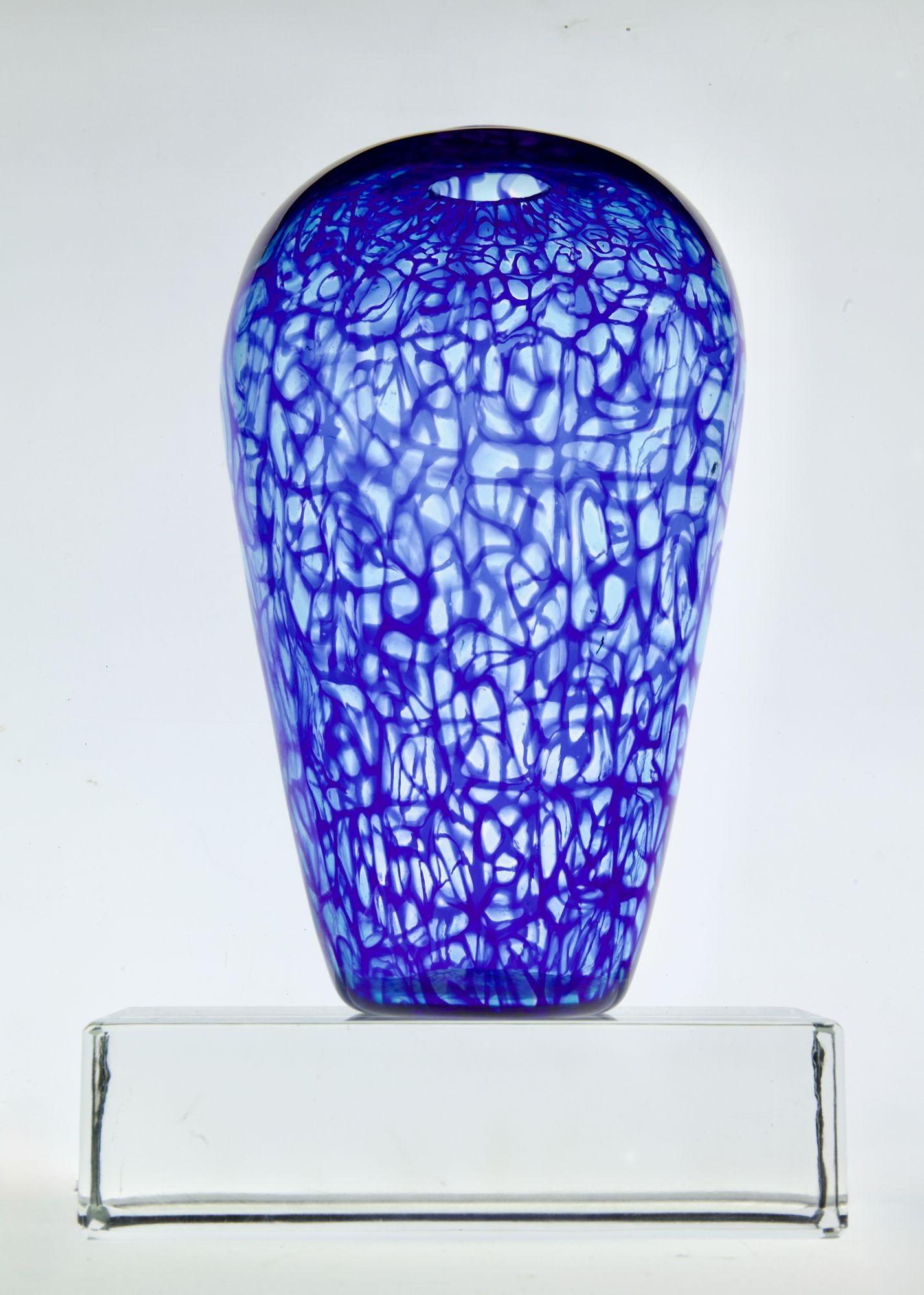 Vase aus Murano-Glas. Webdesign von Cobalt-Aquamarine Murrine, Vittorio Ferro Style im Angebot 4