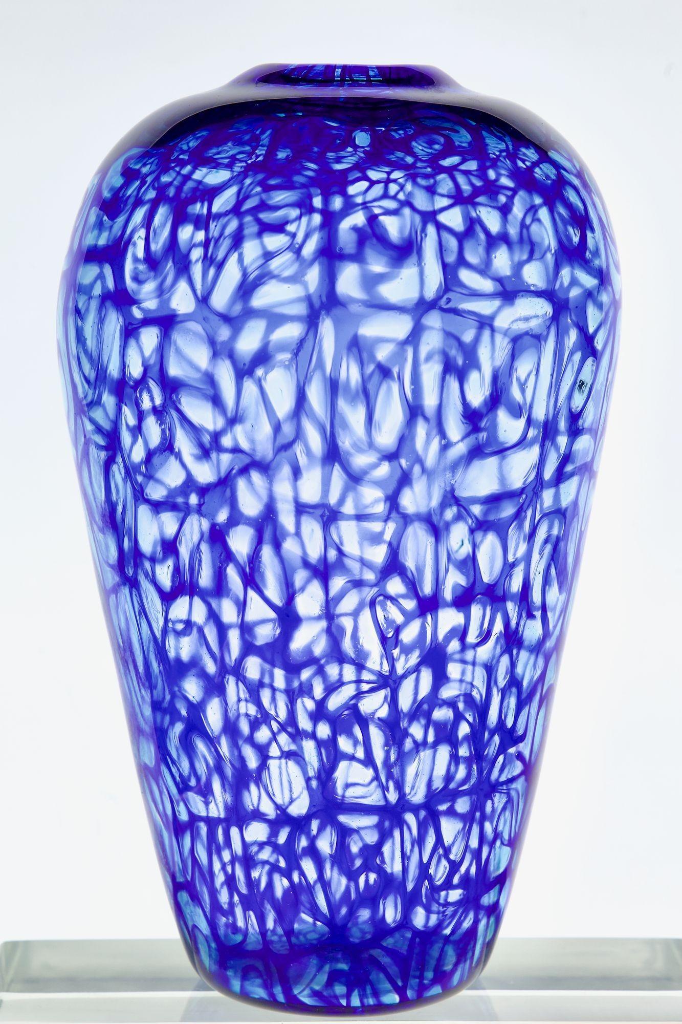 Vase aus Murano-Glas. Webdesign von Cobalt-Aquamarine Murrine, Vittorio Ferro Style im Angebot 8