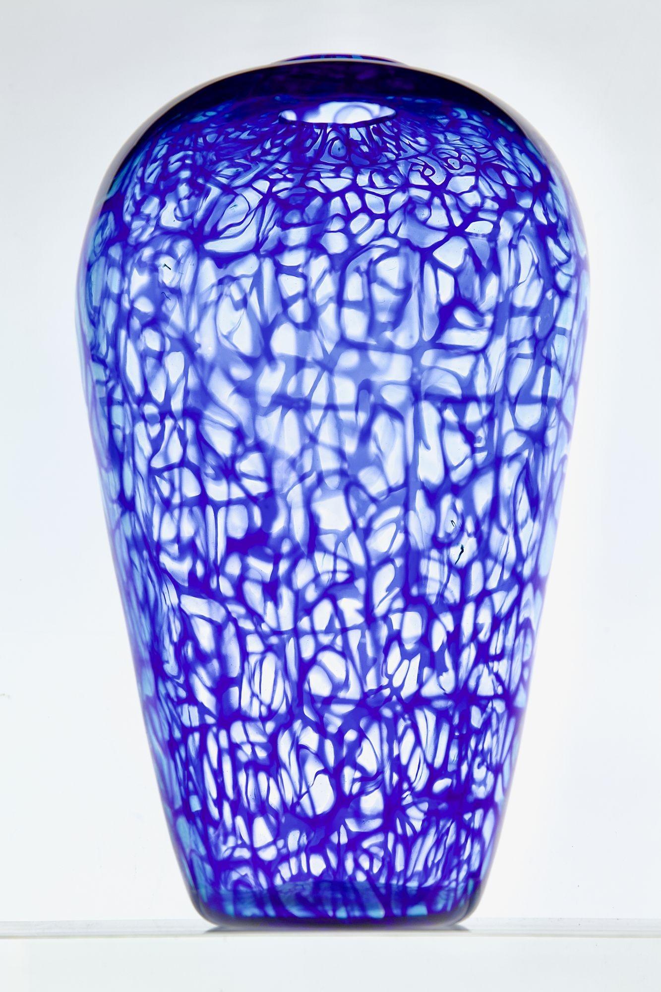 Vase aus Murano-Glas. Webdesign von Cobalt-Aquamarine Murrine, Vittorio Ferro Style im Angebot 10