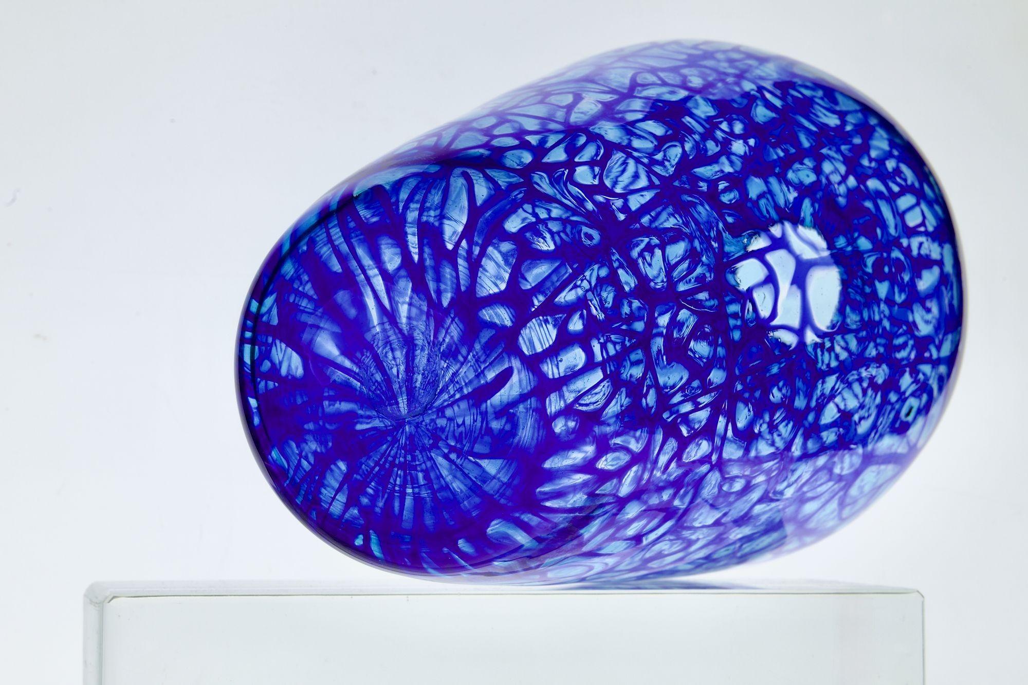 Vase aus Murano-Glas. Webdesign von Cobalt-Aquamarine Murrine, Vittorio Ferro Style im Angebot 13