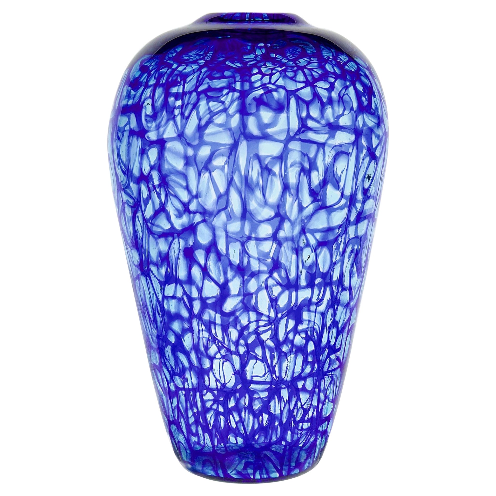 Vase aus Murano-Glas. Webdesign von Cobalt-Aquamarine Murrine, Vittorio Ferro Style im Angebot