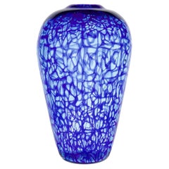 Vaso in vetro di Murano. Web design di Murrine Cobalto-Aquamarina, stile Vittorio Ferro