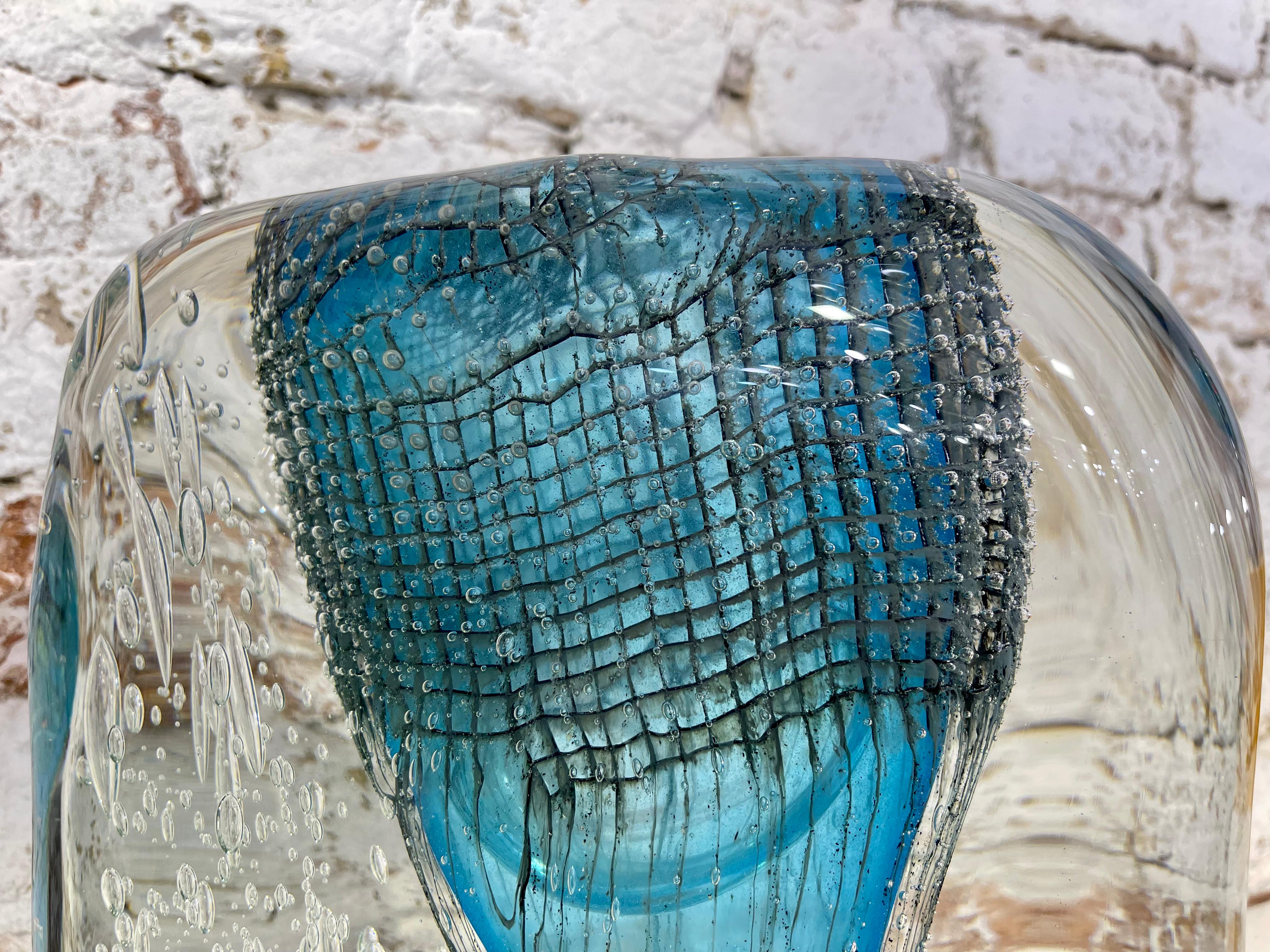 Murano glass vase with aluminum net, in stock For Sale 1