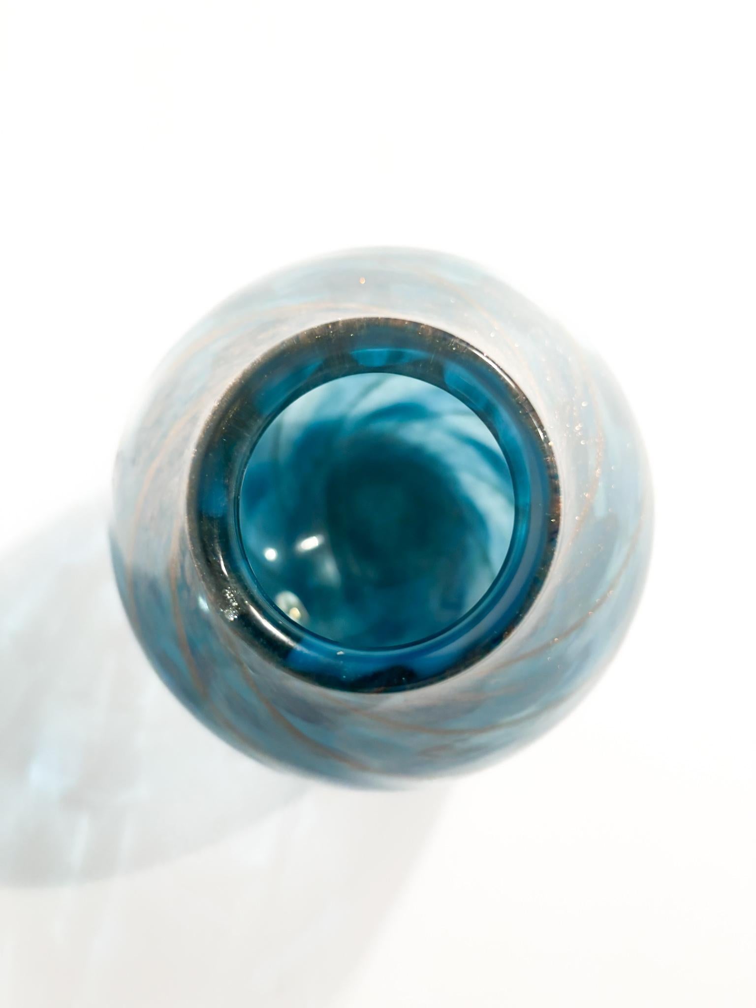 Murano Glass Vase with Aventurine by Fratelli Toso 1950s For Sale 1