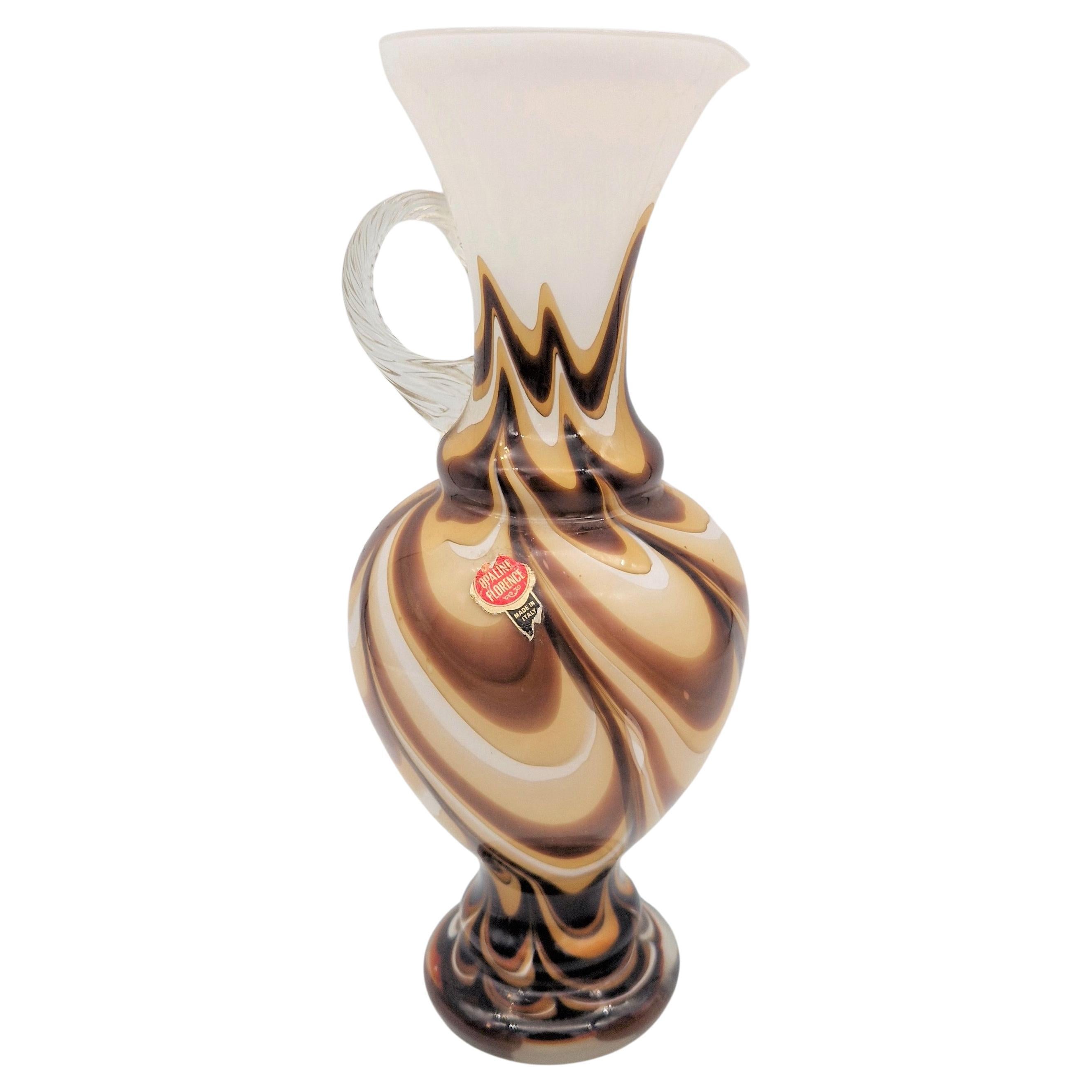 Murano glass vase with handle by Carlo Moretti. Italy 1960 - 1970