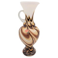 Vintage Murano glass vase with handle by Carlo Moretti. Italy 1960 - 1970