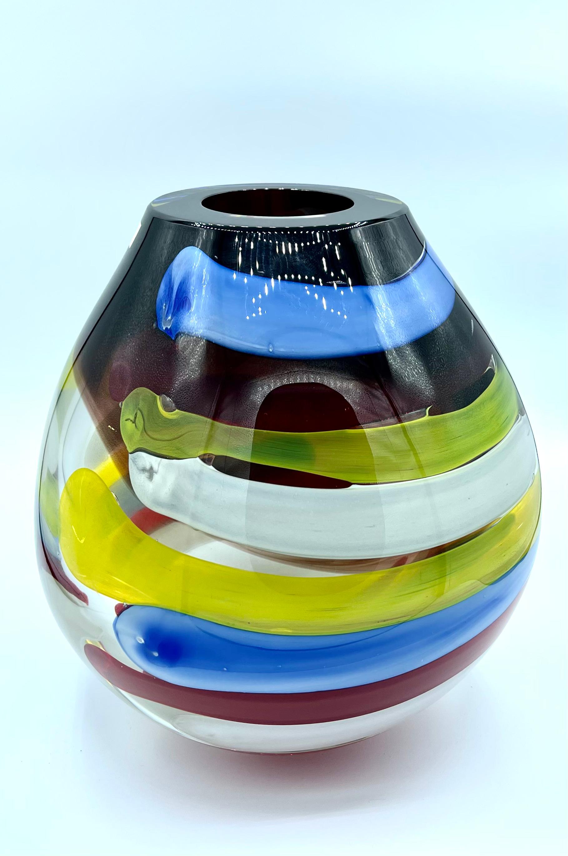 Hand-Crafted Murano glass vase with 