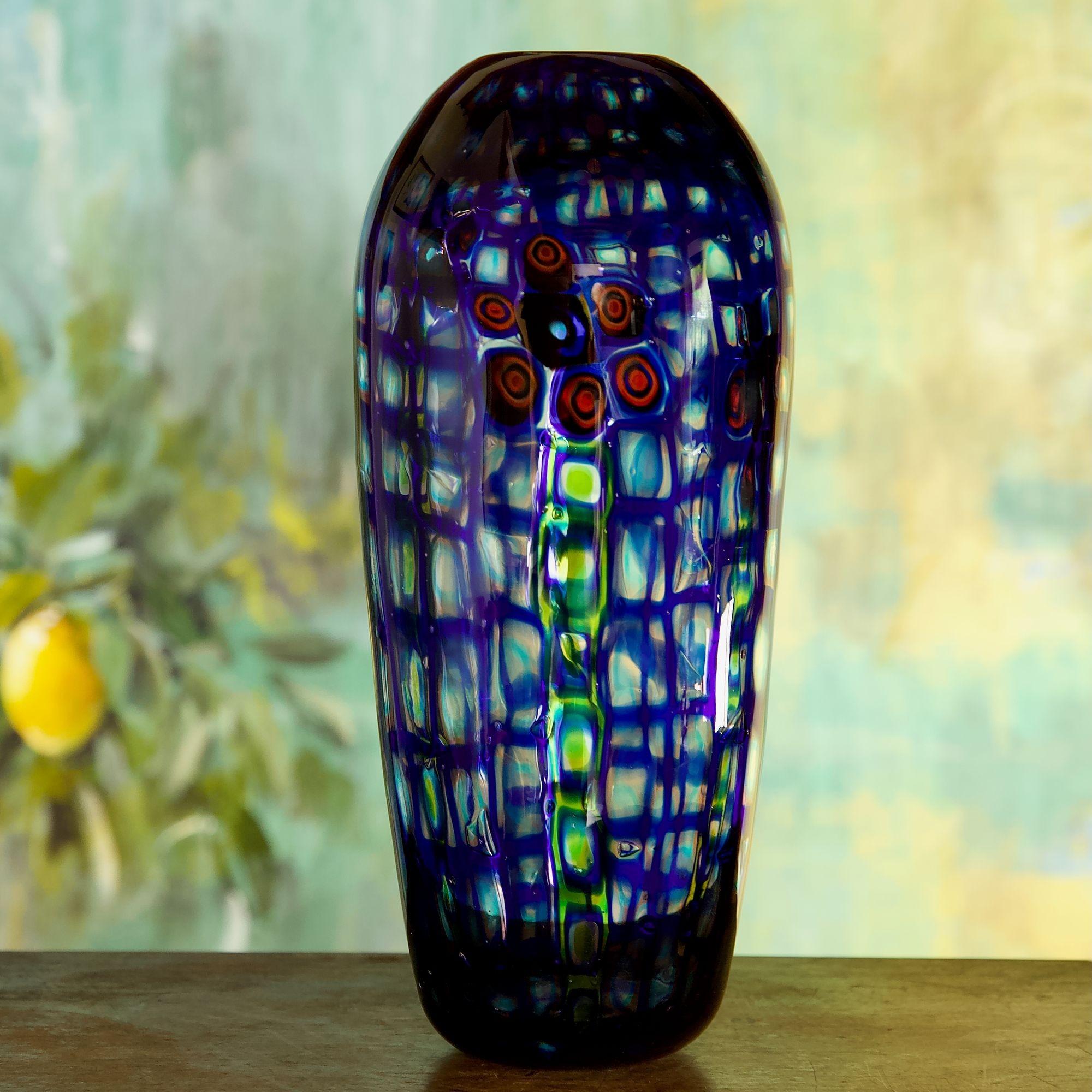 Vaso in vetro di Murano con Murano Romane. Design floreale, stile Ercole Barovier in vendita 3