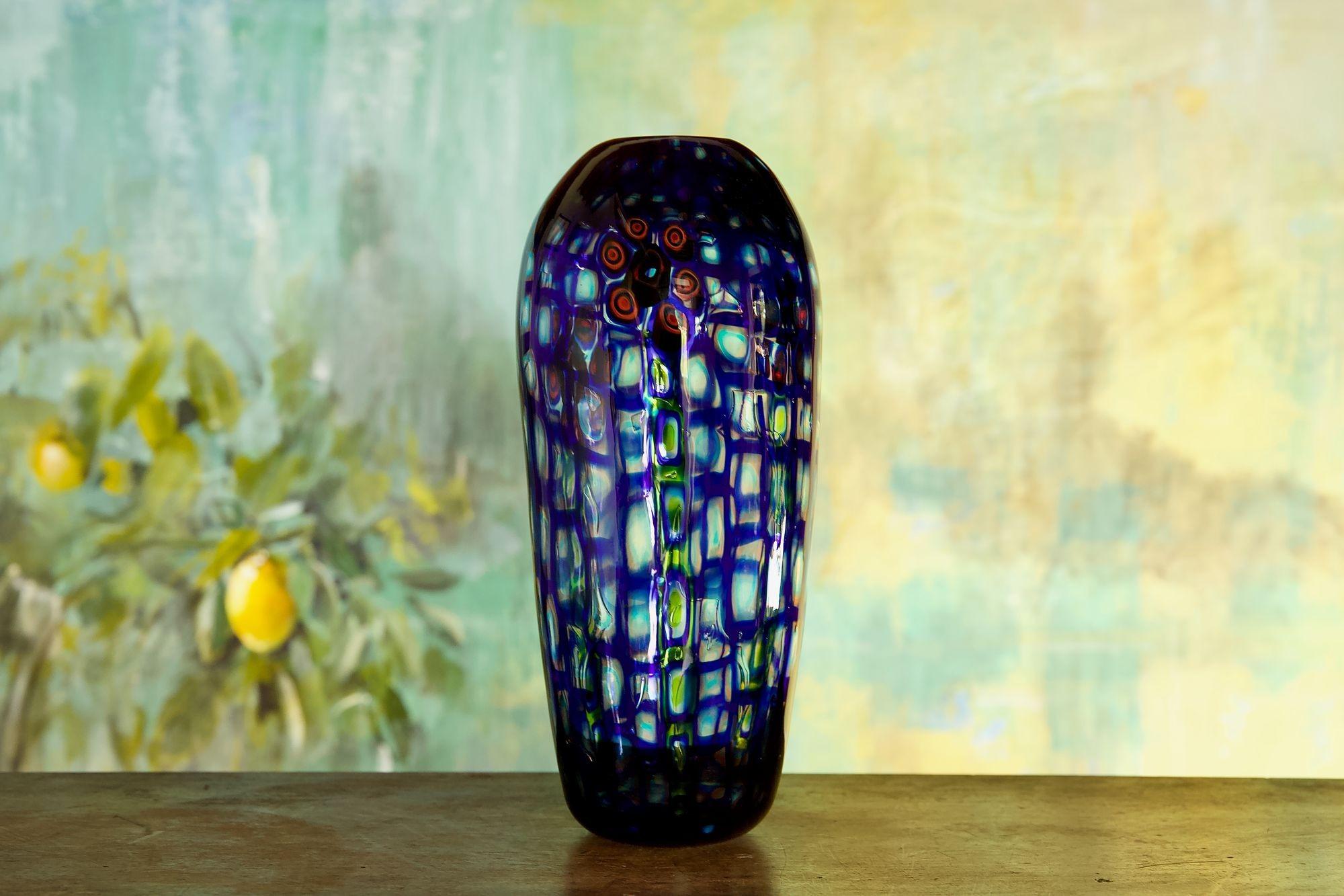 Vaso in vetro di Murano con Murano Romane. Design floreale, stile Ercole Barovier in vendita 4