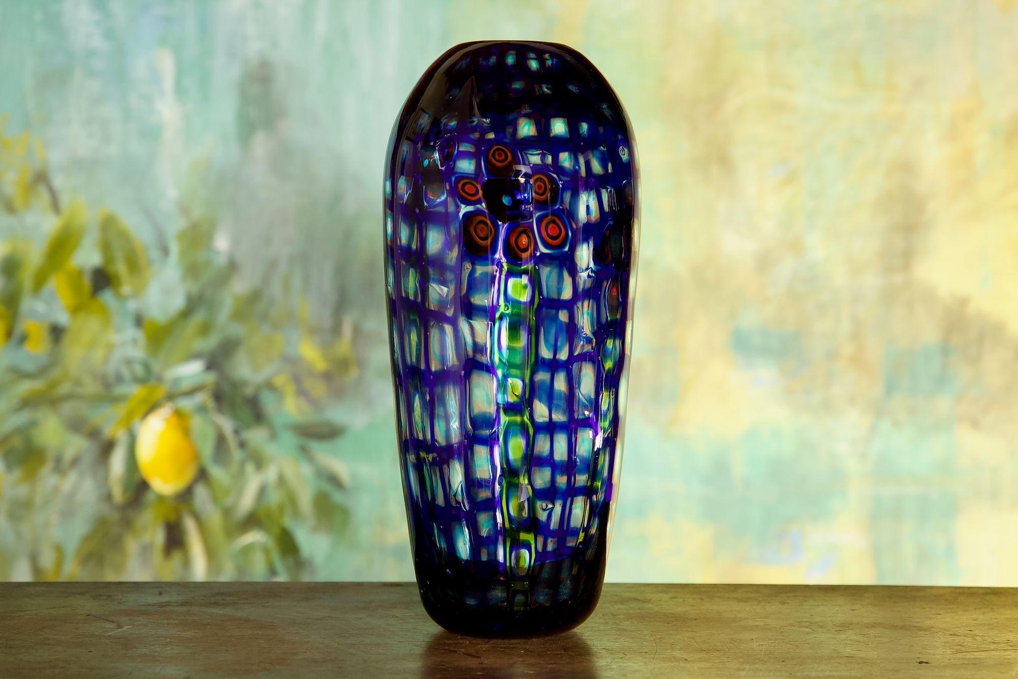 Vaso in vetro di Murano con Murano Romane. Design floreale, stile Ercole Barovier in vendita 5