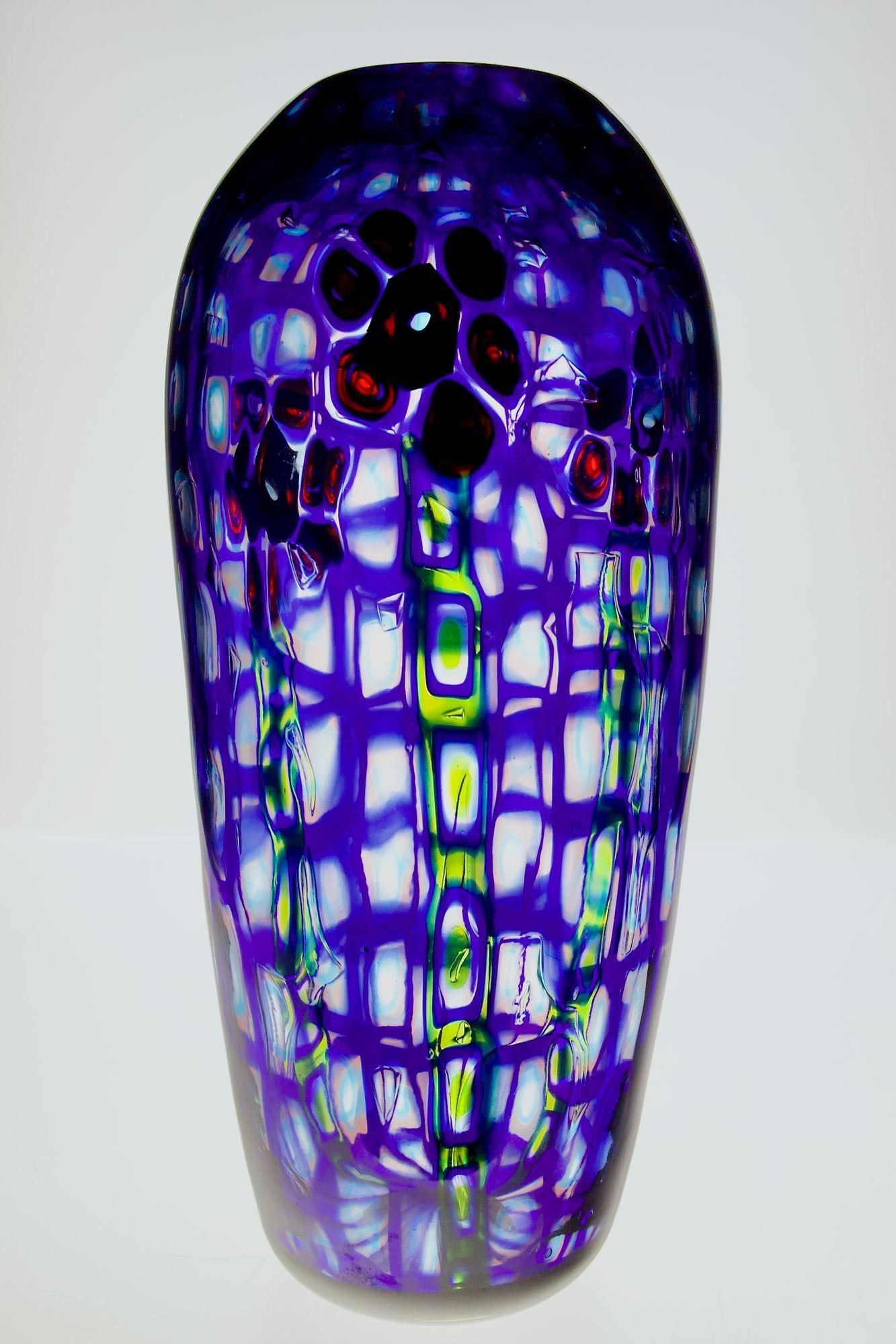 Vaso in vetro di Murano con Murano Romane. Design floreale, stile Ercole Barovier in vendita 6