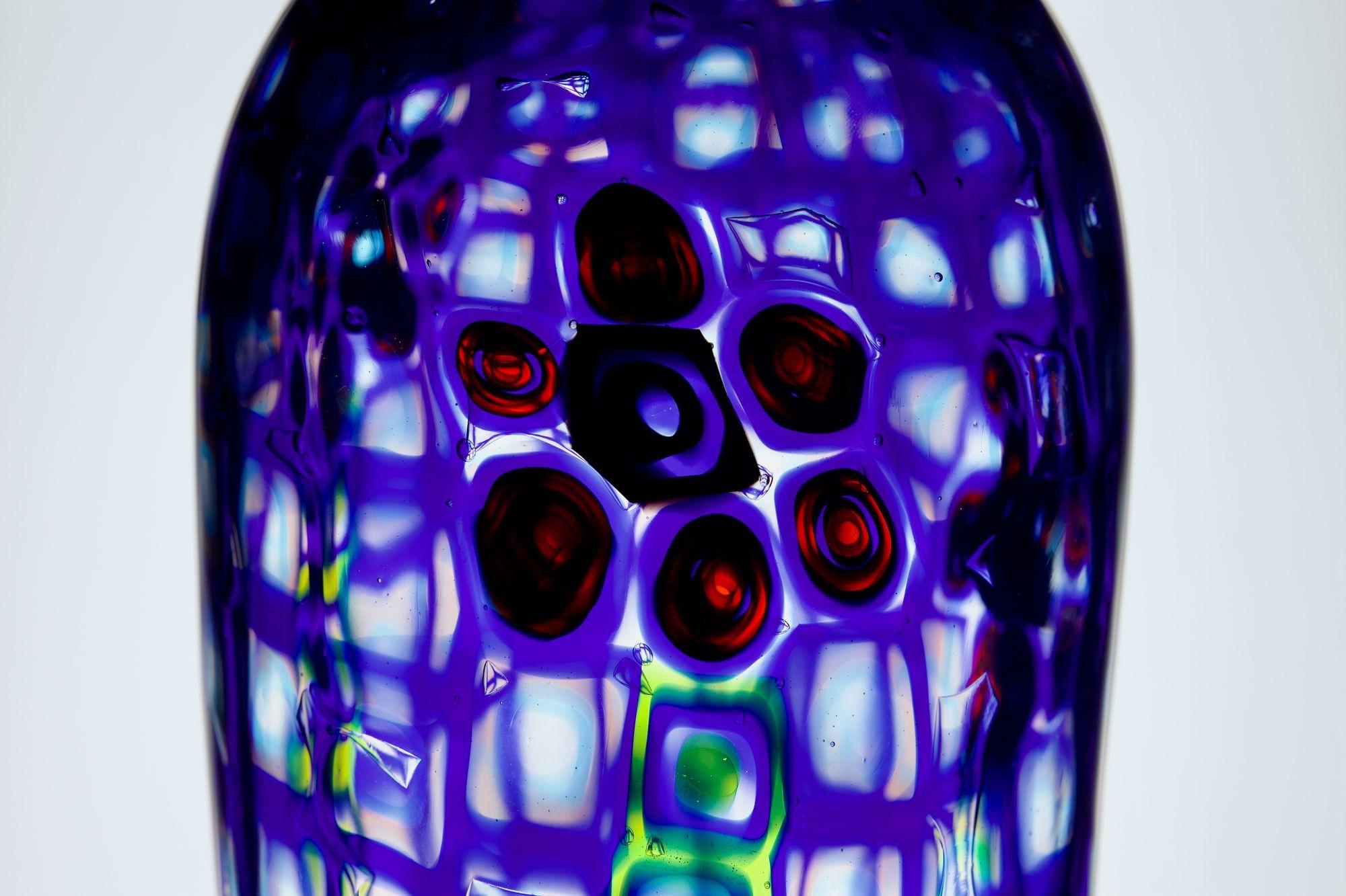 Vaso in vetro di Murano con Murano Romane. Design floreale, stile Ercole Barovier in vendita 7